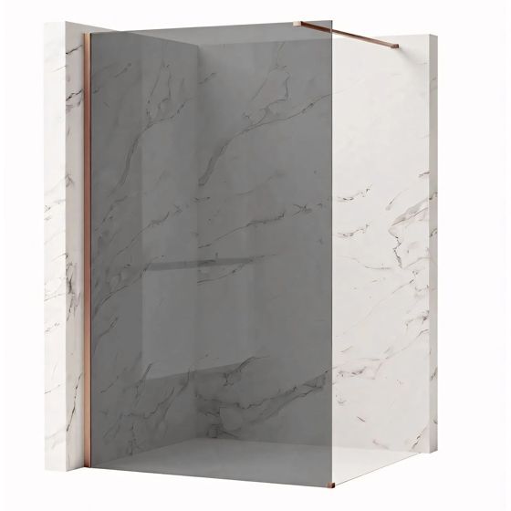 REA brusevæg Flexi Grey 130 Børstet kobber, 120x130x195cm