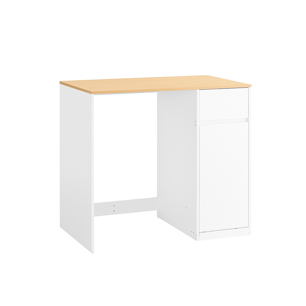 SoBuy BZR217-WN Vaskemaskineskab med vasketøjskurv og skuffe, til vaskemaskine og tørretumbler, Pladsbesparende træskab, Hvid,100×60×90 cm