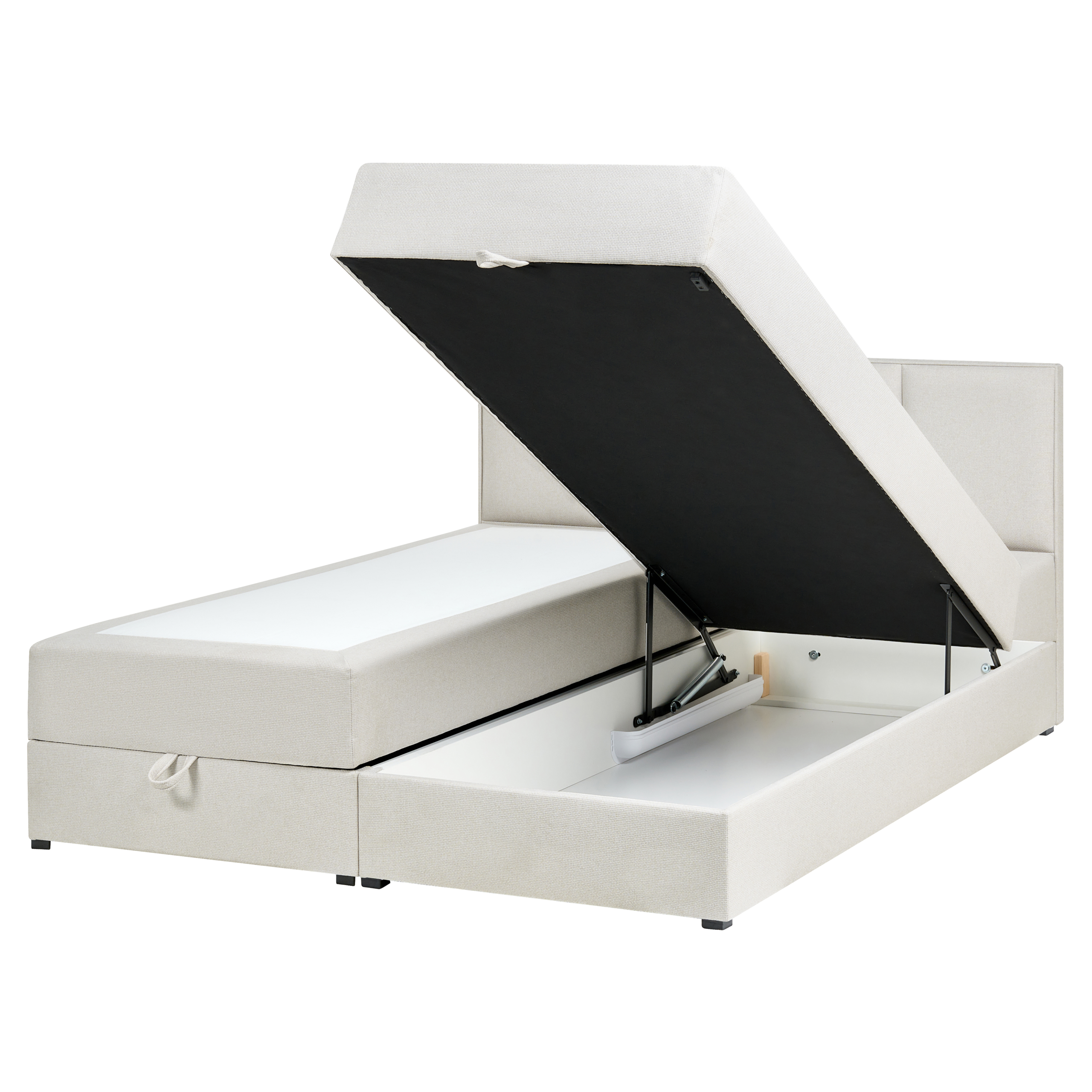 Kontinentalseng med opbevaring BARONET Cremehvid 160 x 200 cm
