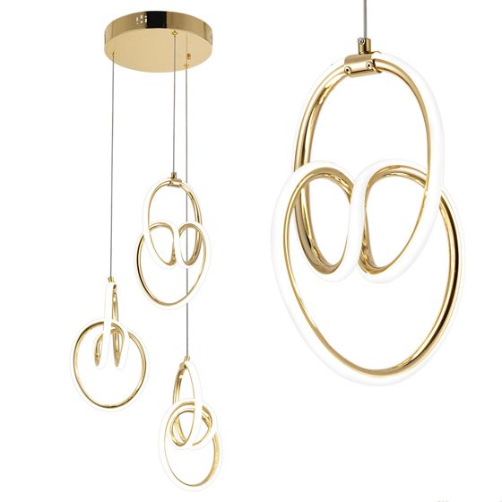 TOOLIGHT hængende loftlampe LED G082-3CPR Guld 40x40x30cm
