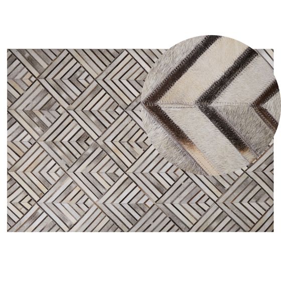 Gulvtæppe TEKIR Beige 140 x 200 cm Ægte læder