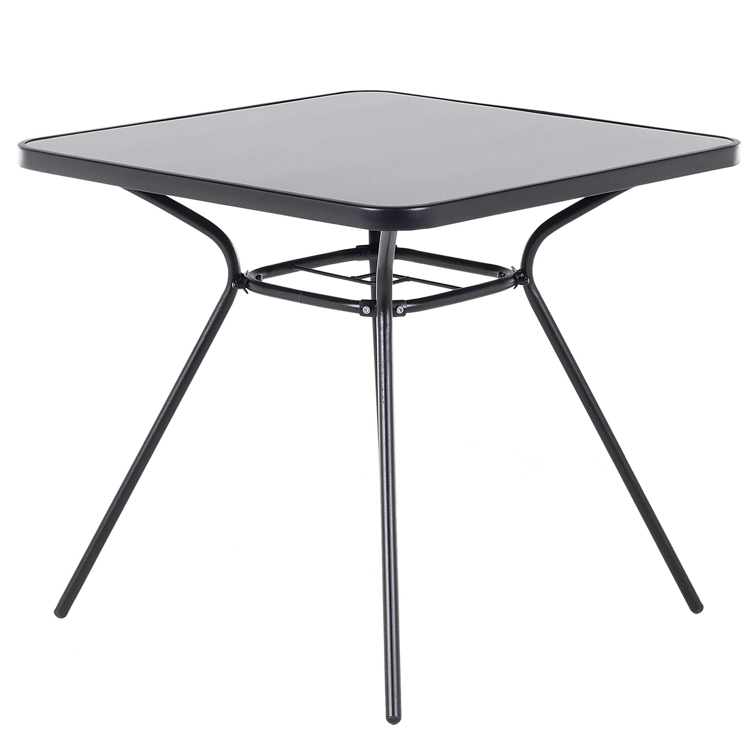 Bistro bord LIVO 80 cm 80 cm Glas Sort