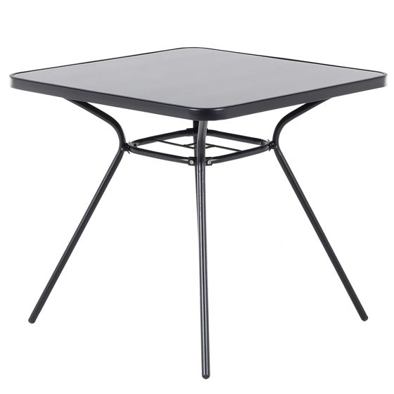 Bistro bord LIVO 80 cm 80 cm Glas Sort