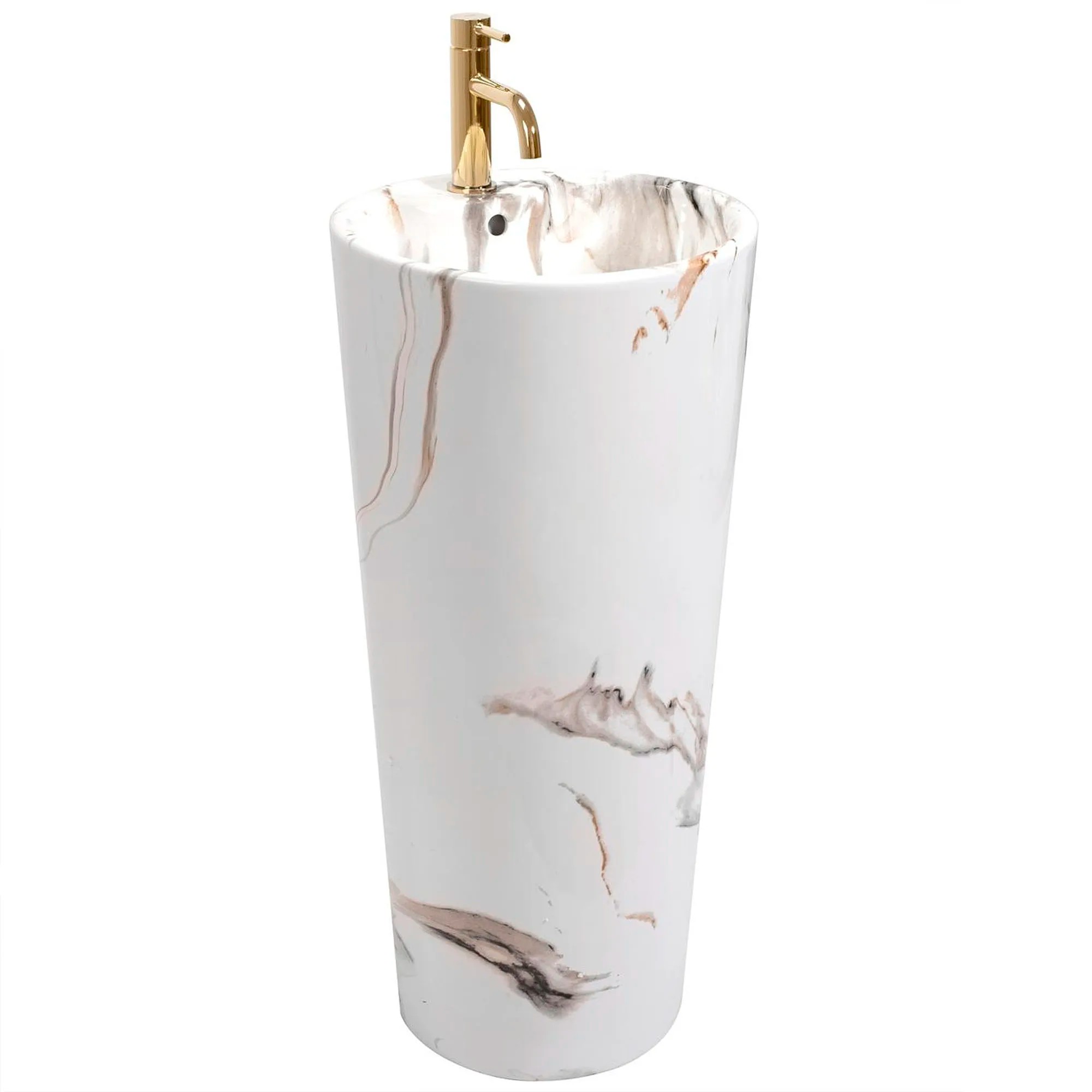 REA fritstående håndvask BLANKA MARBLE Hvid, 40x40x85cm