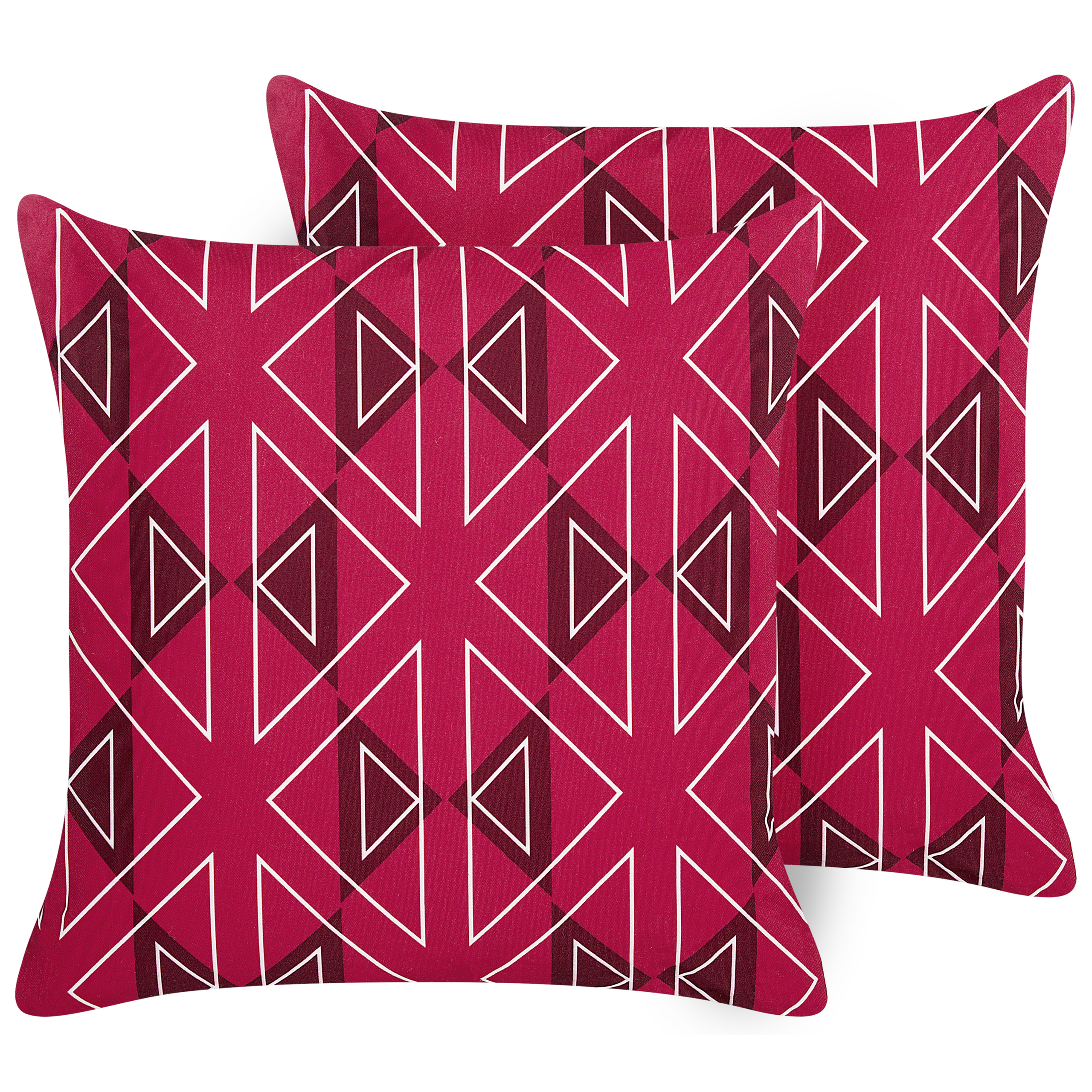 Sæt af 2 havehynder MEZZANO Geometrisk mønster 45 x 45 cm Lyserød