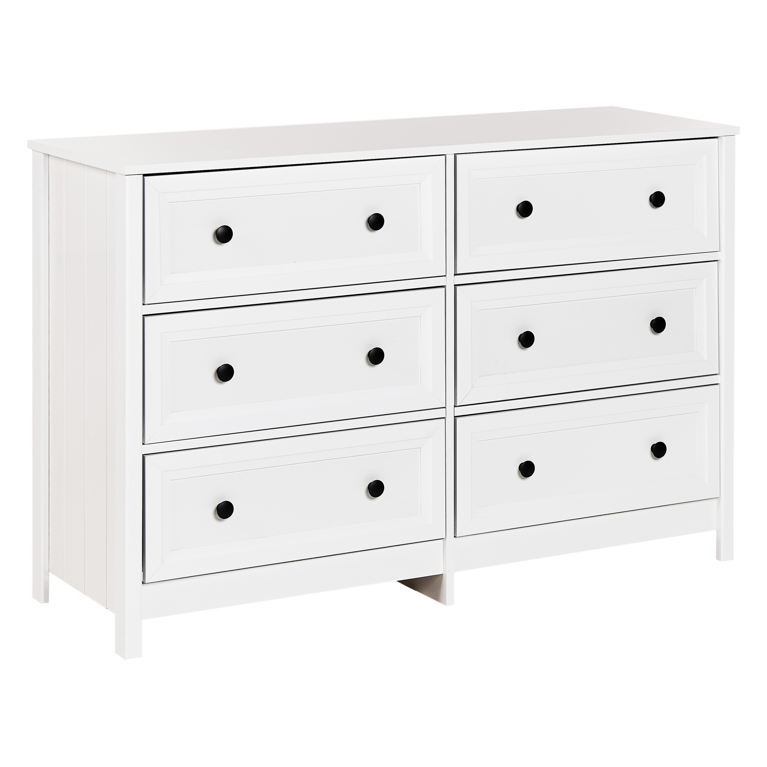 6 skuffers kommode HAZELVALE Hvid