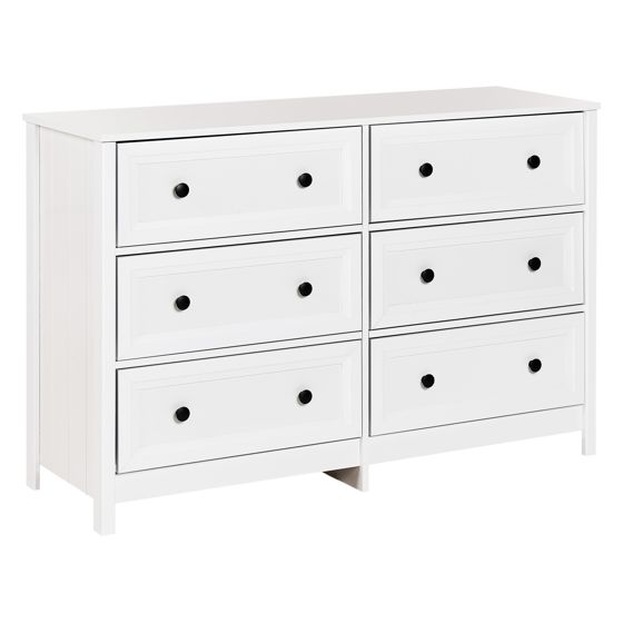 6 skuffers kommode HAZELVALE Hvid
