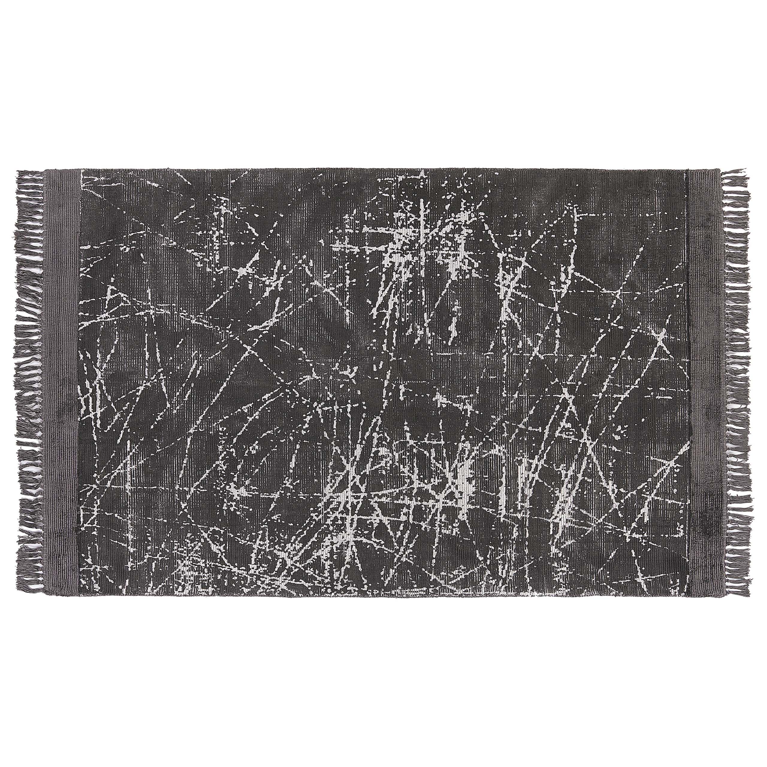Gulvtæppe HANLI Mørkegrå 140 x 200 cm Viskose