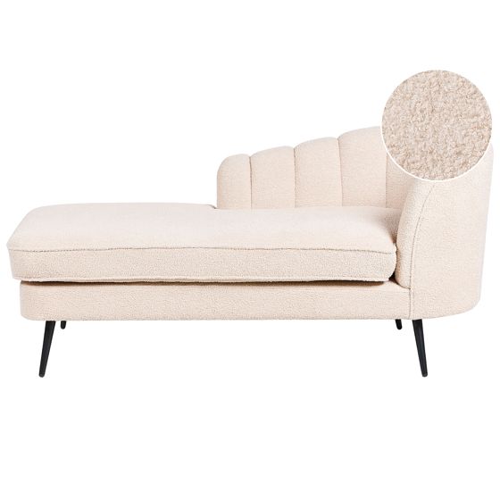 Højrevendt chaiselong ALLIER Boucle Lys Beige