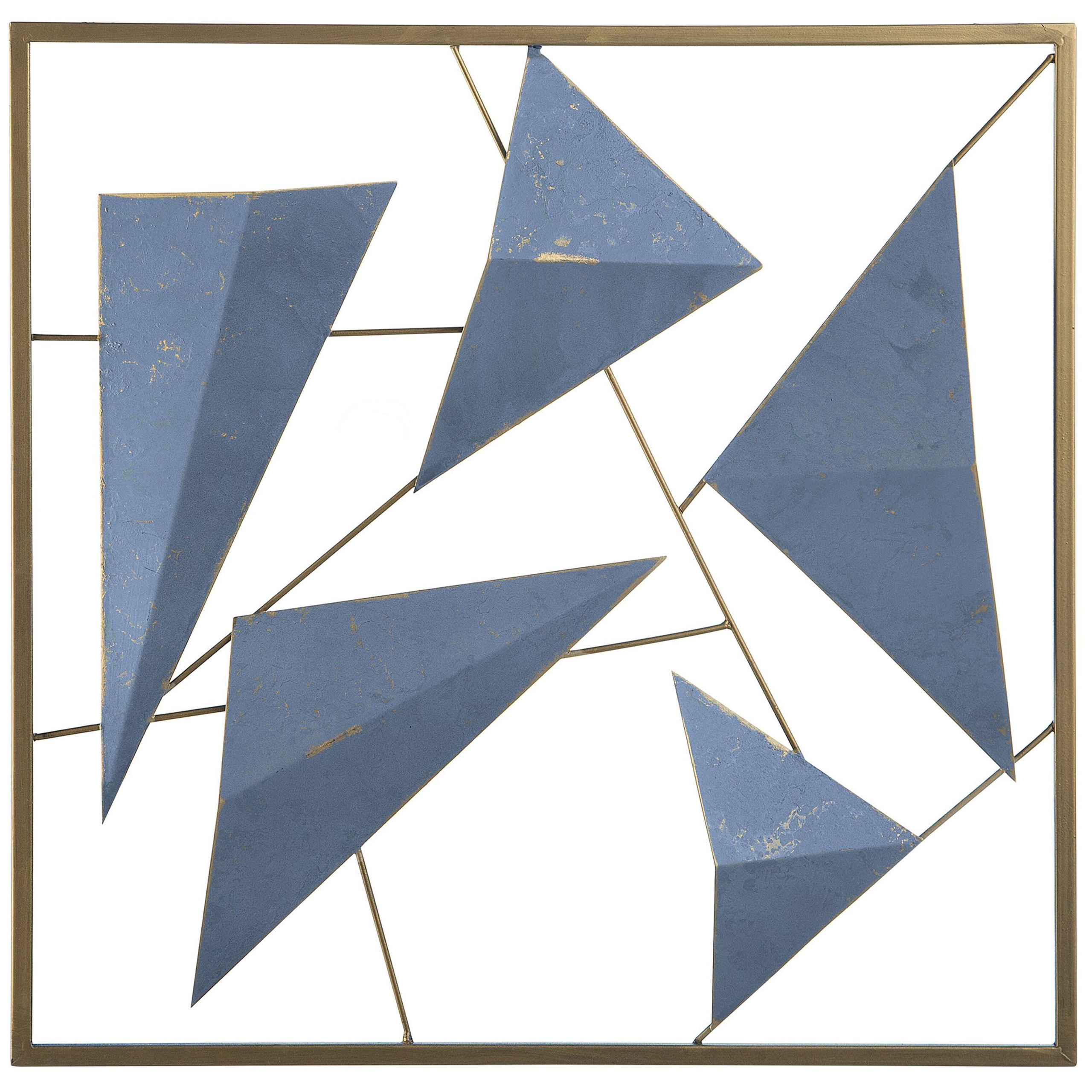 Vægdekoration ZINC 50 cm Metal Blå