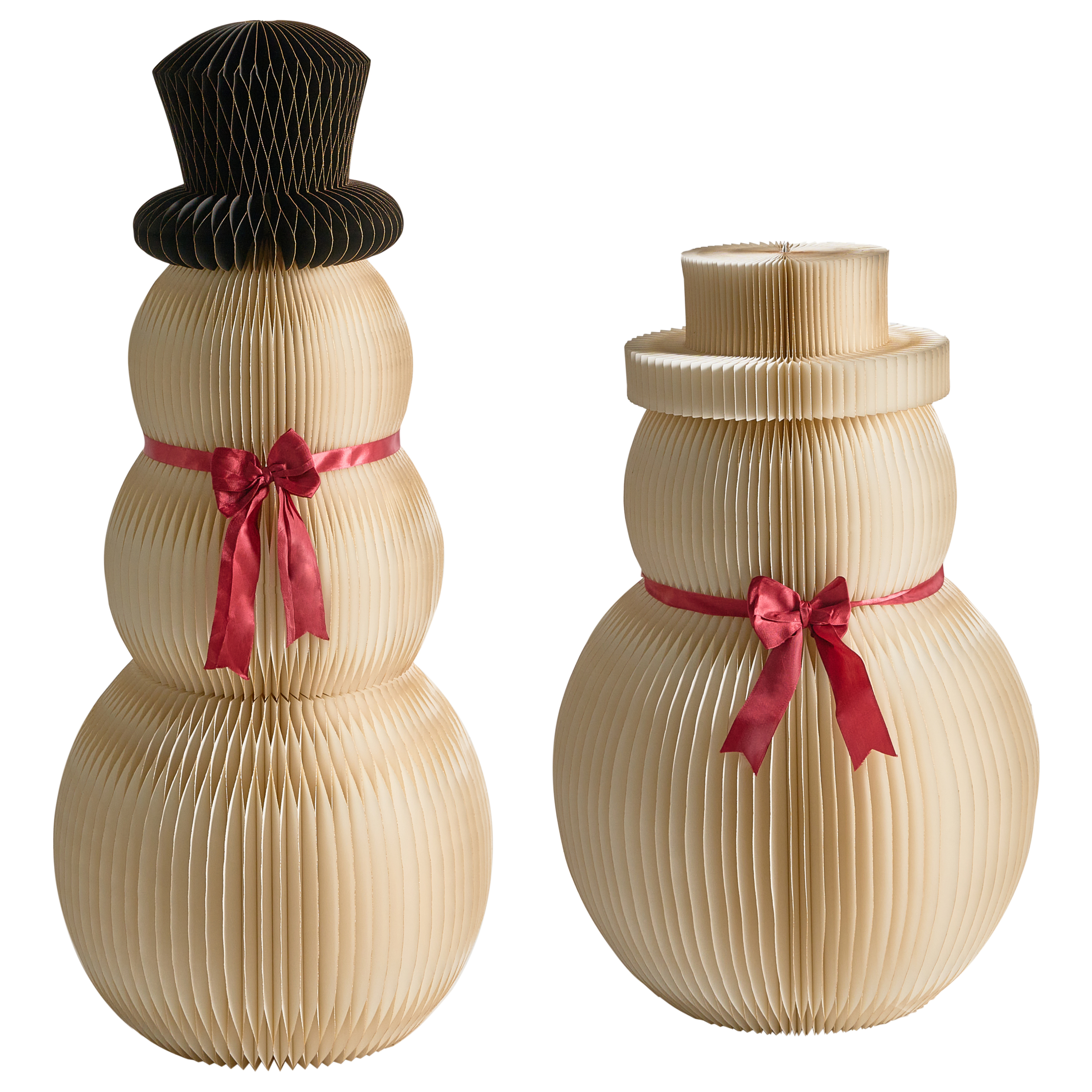 Sæt med 2 juledekorationer KLARALVEN 90/124 cm Snemand Beige