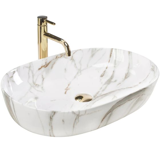 REA bordmonteret håndvask CLEO 61 SHINY AIAX Hvid, 60,5x41x14cm