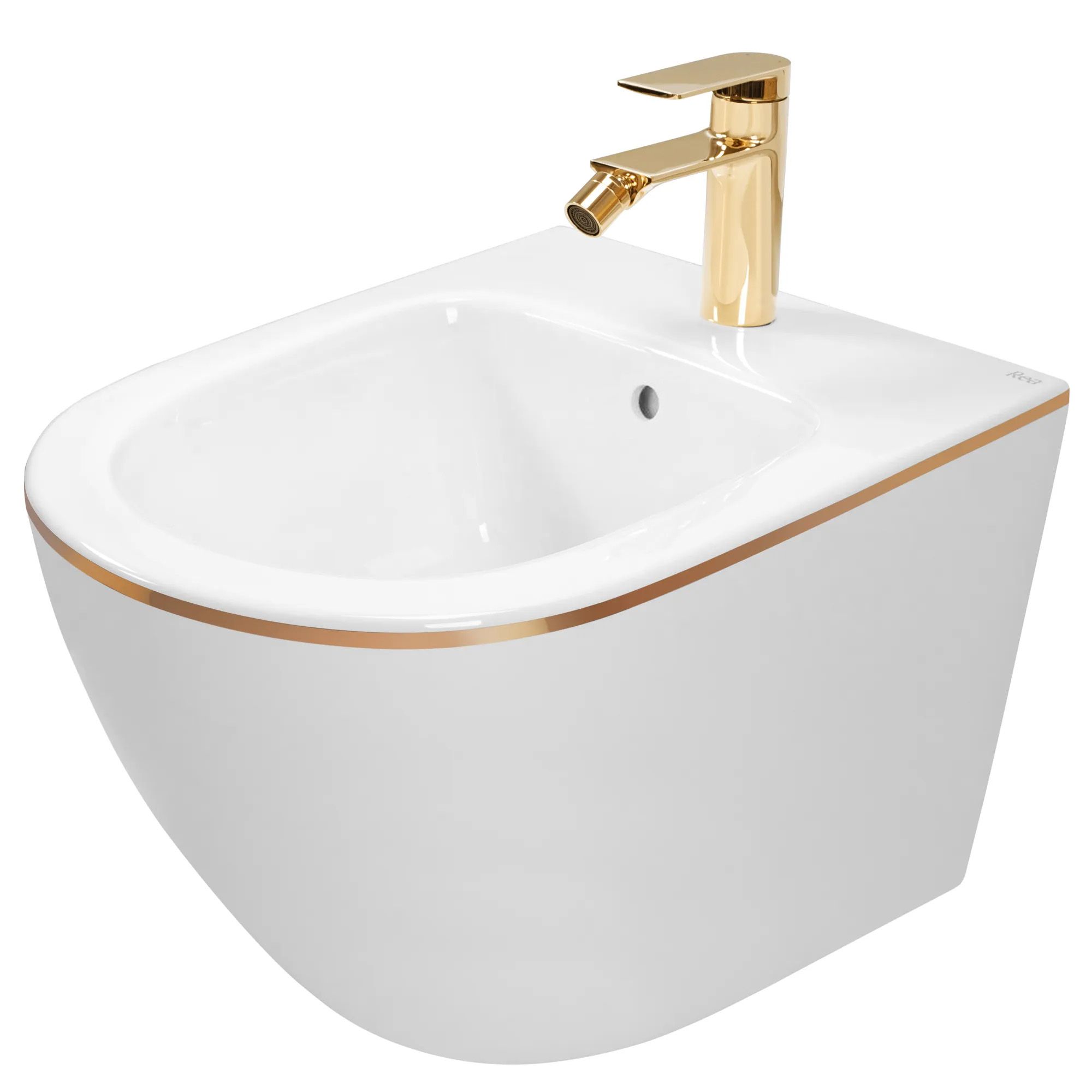 REA bidet CARLO MINI Hvid/Guld, 49,5x37x32,5cm