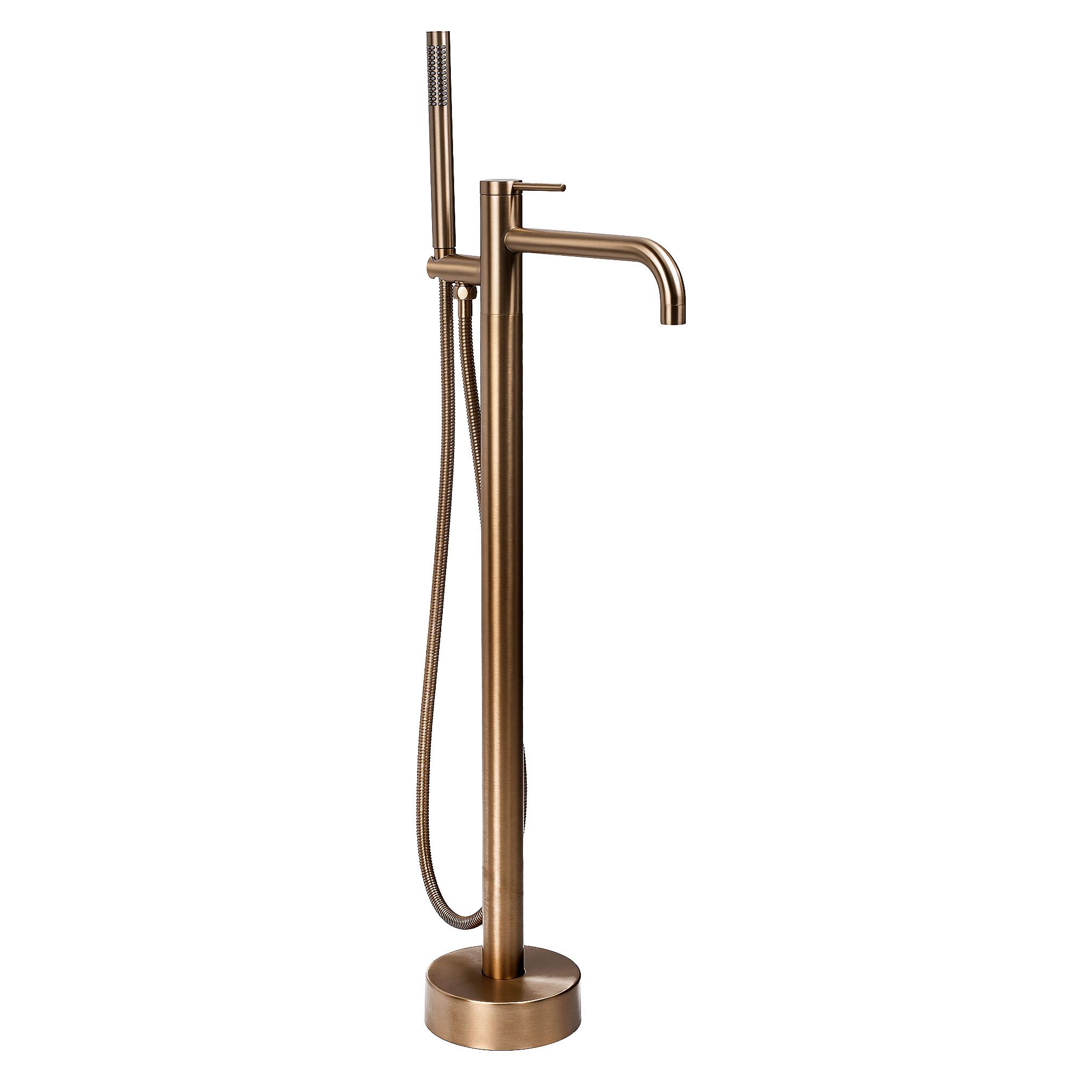 REA gulvmonteret badekarsarmatur Clif Børstet kobber, 26x16x99,5cm