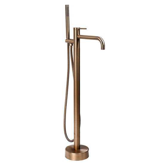 REA gulvmonteret badekarsarmatur Clif Børstet kobber, 26x16x99,5cm