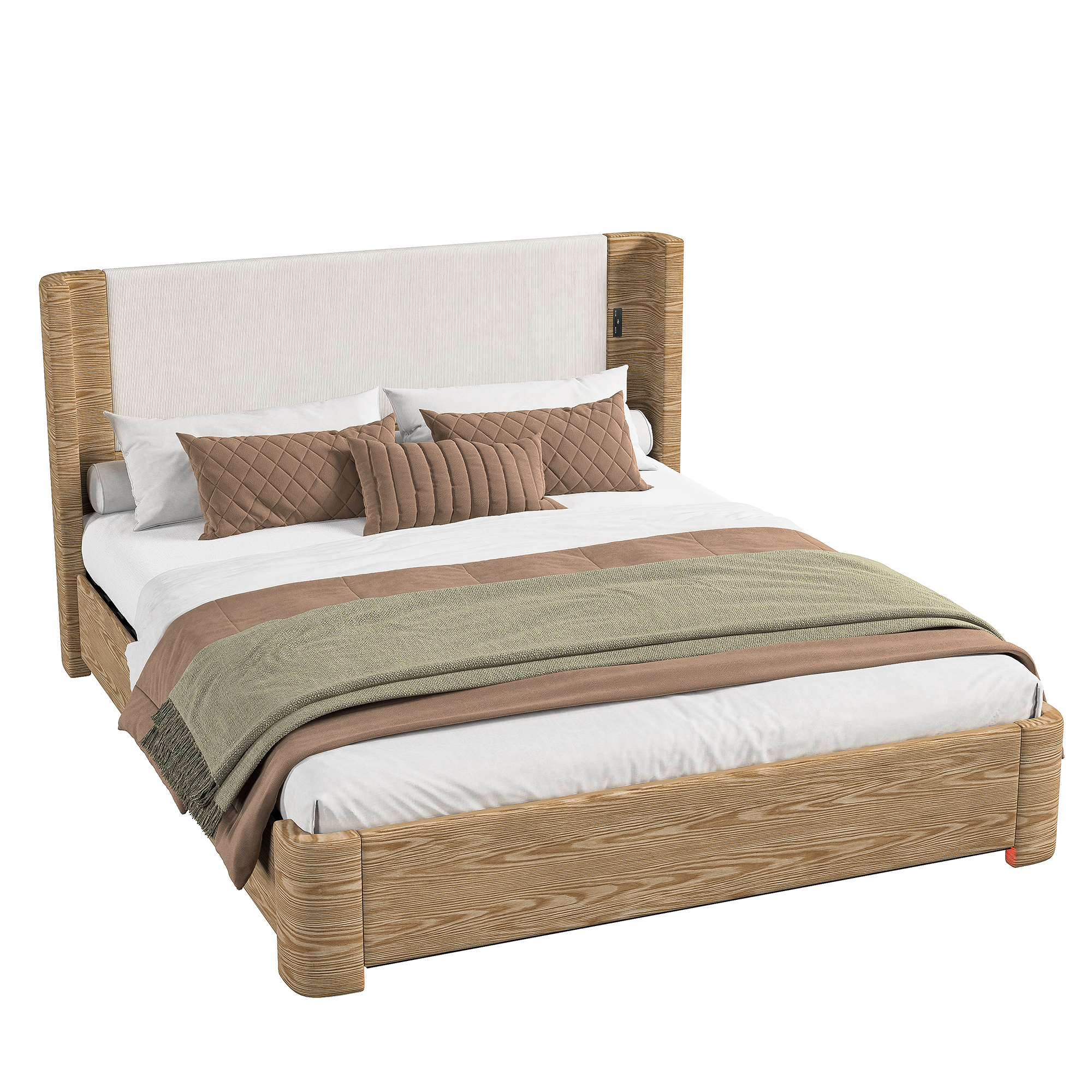 seng med opbevaring 160x200 cm beige fløjl justerbar