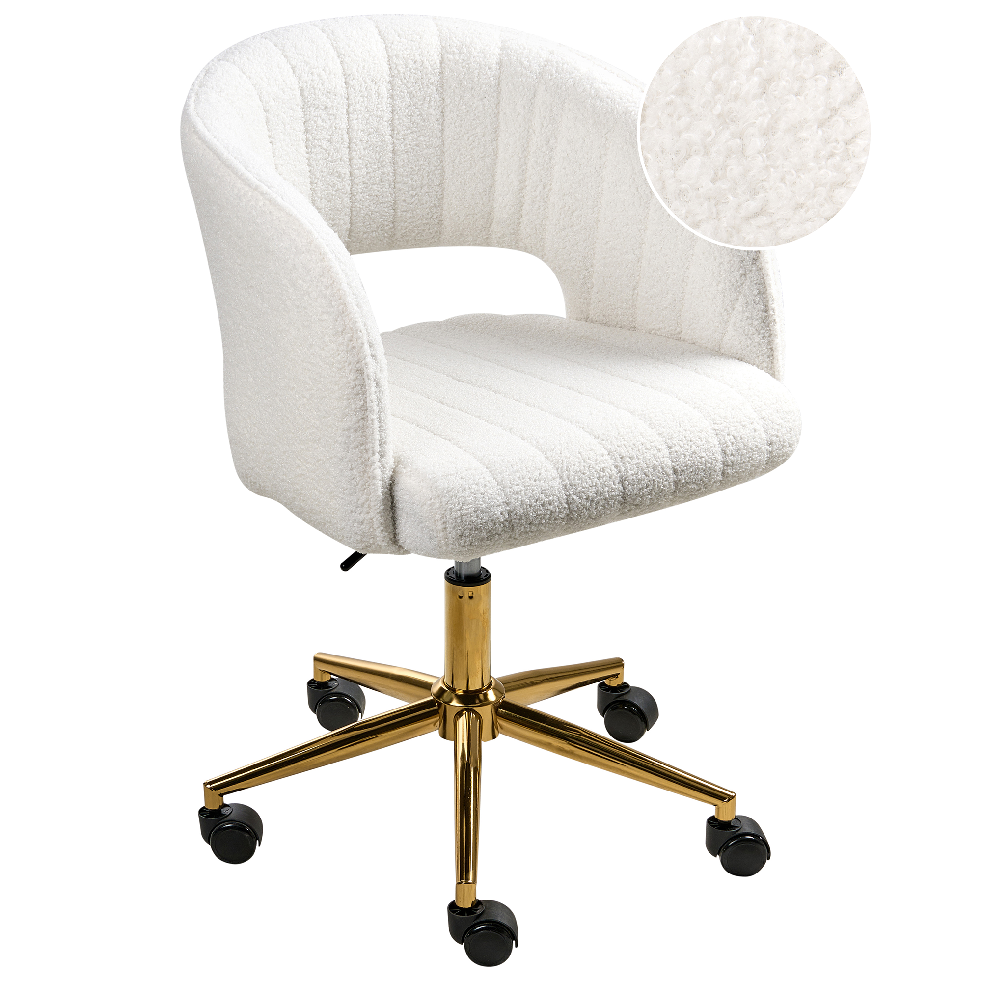 Skrivebordsstol KATONAH Boucle Cremehvid