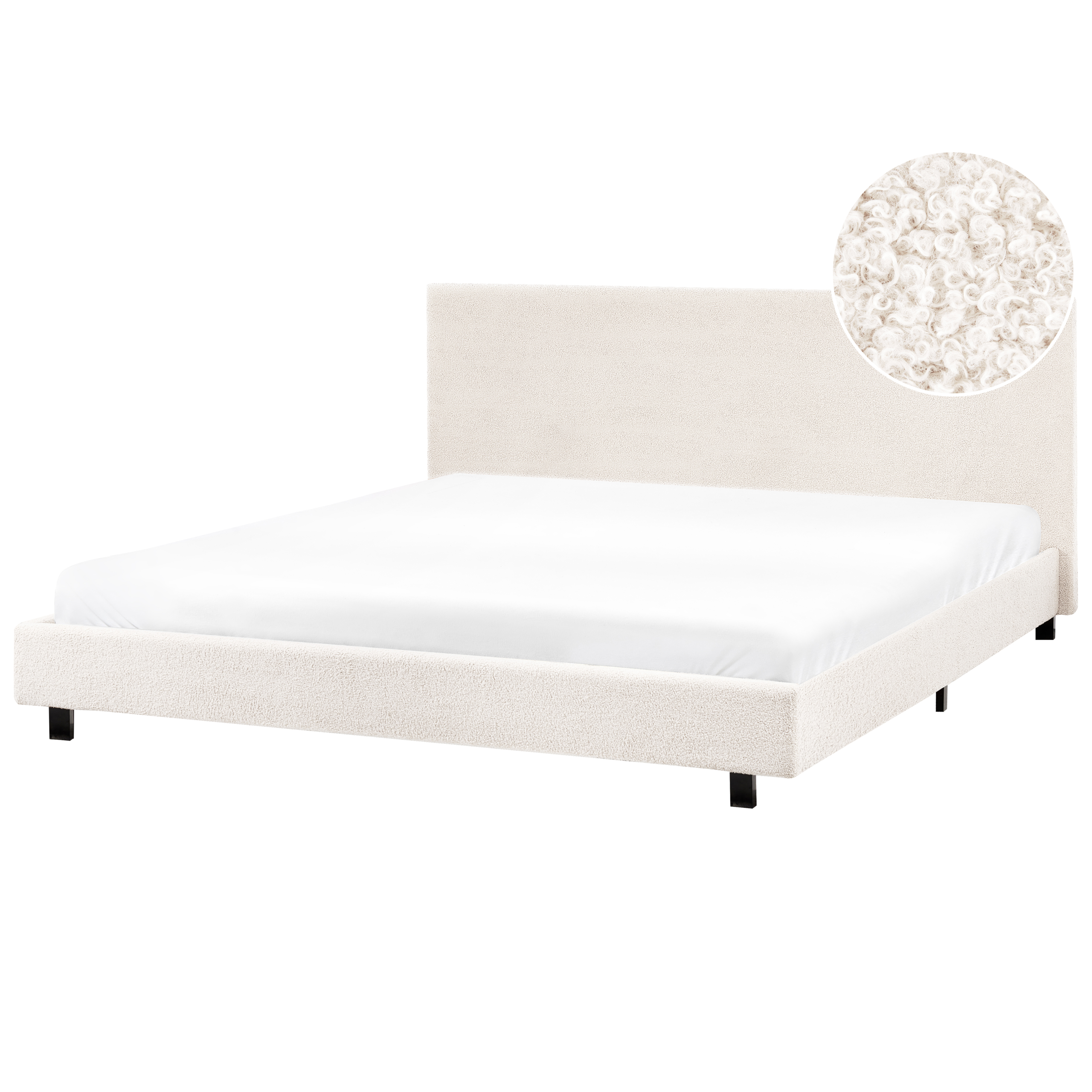 Vandseng Boucle ALBI 180 x 200 cm Cremehvid