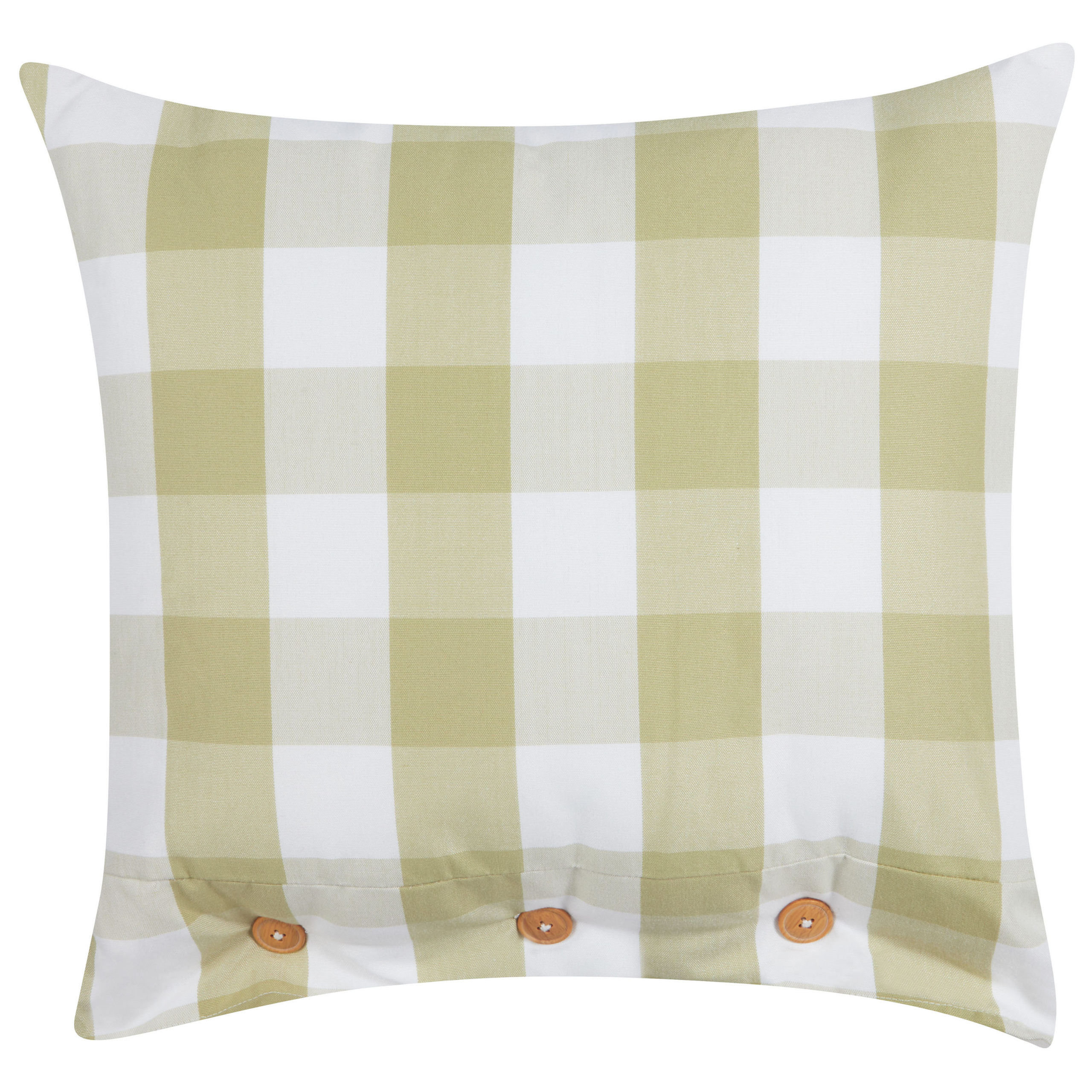 Pyntepude TAMNINE 45 x 45 cm Lysegrøn Ternet mønster