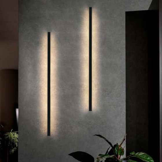 NETTLIFE 2 LED - væglampe, moderne, indendørs, 100 cm, 34W Korridor, op, ned, varm hvid, sort