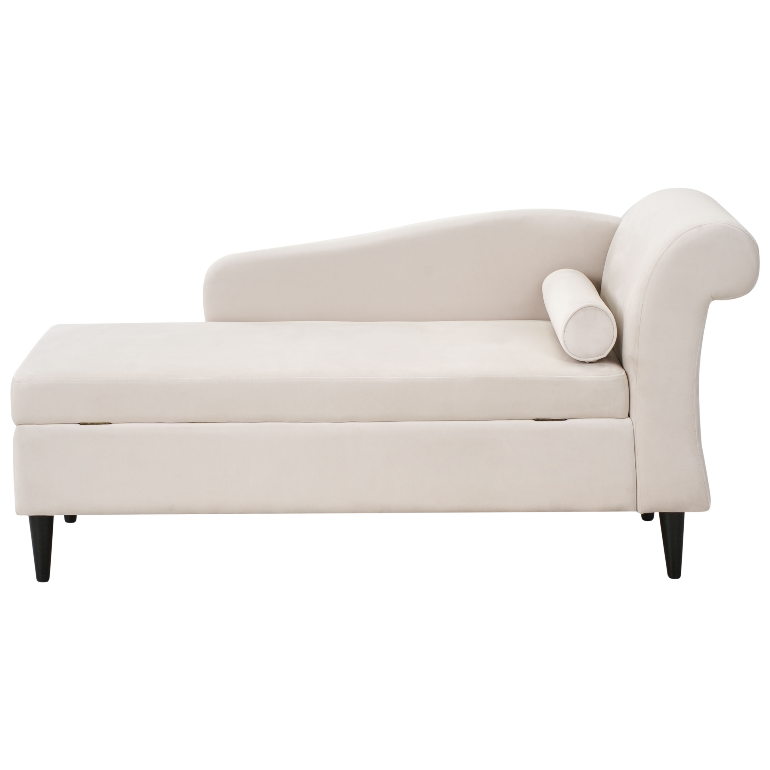 Højrevendt chaiselong LUIRO med opbevaring Velour Beige