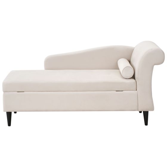 Højrevendt chaiselong LUIRO med opbevaring Velour Beige