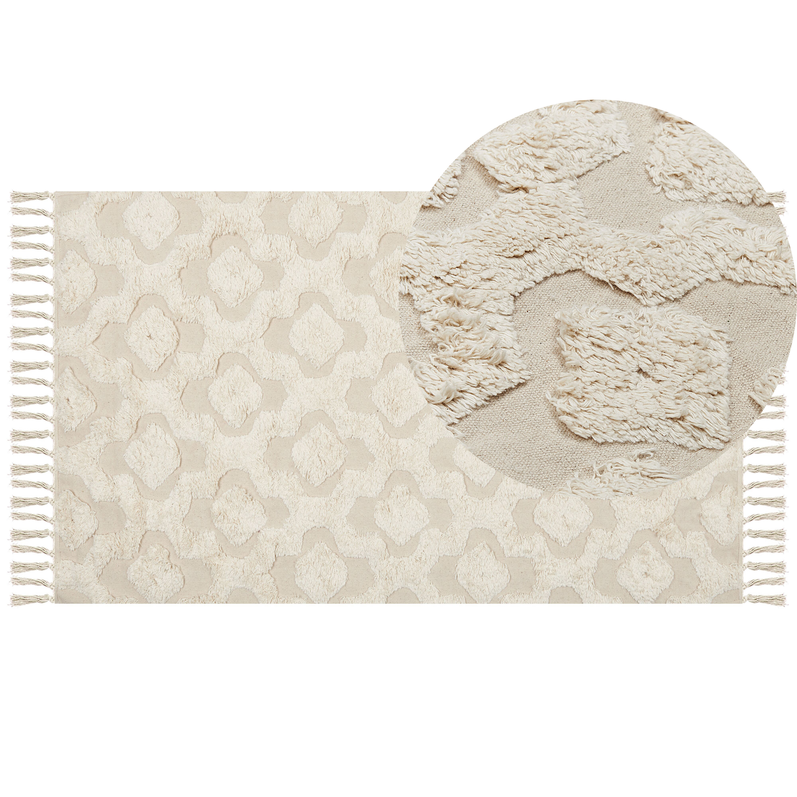 Gulvtæppe AKSARAY Beige 80 x 150 cm Bomuld