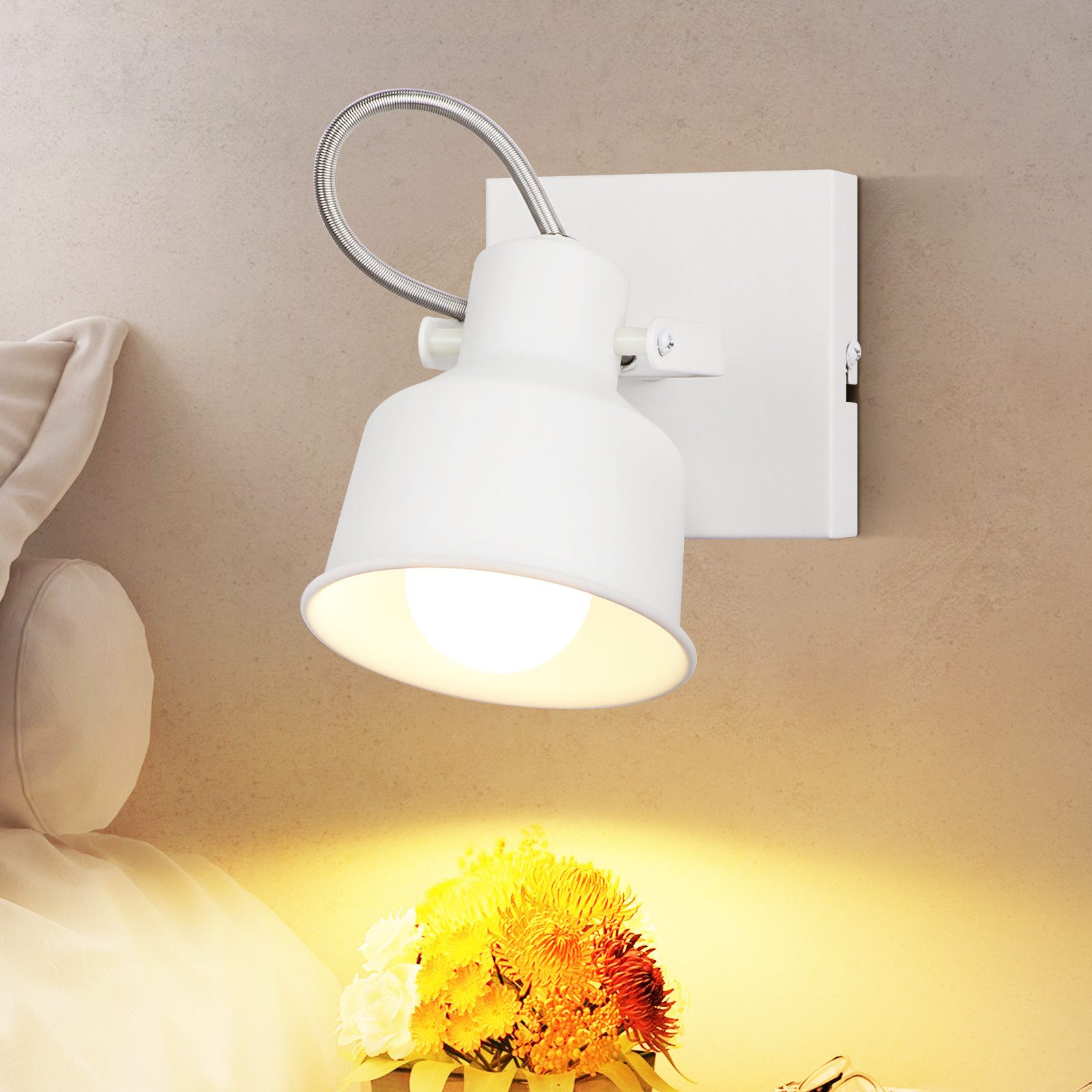 NETTLIFE Loftspotlight, 1 flamme, vintage - væglampe, E14, høj kvalitet, retrostil, justerbar 350°, MAX. 40W