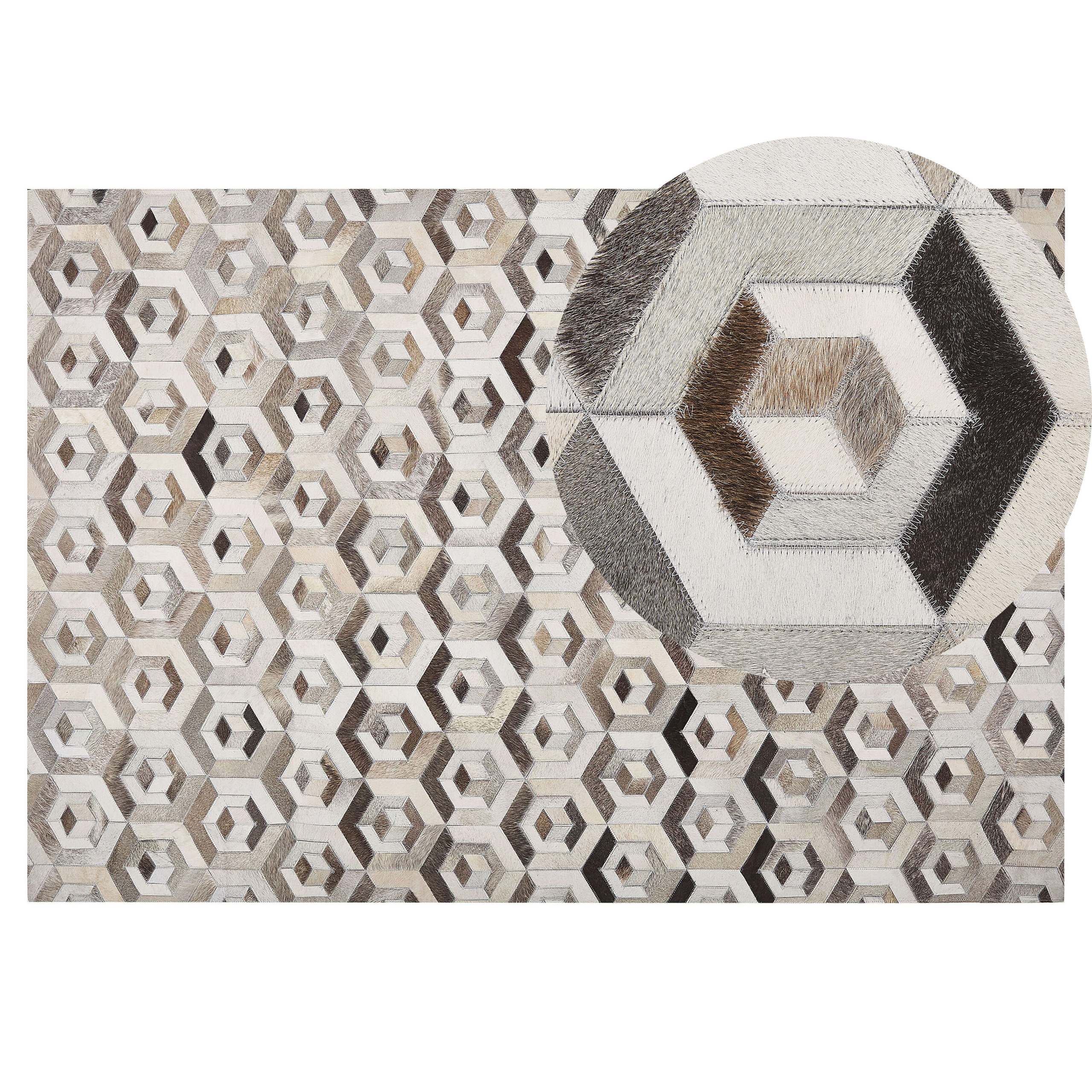 Gulvtæppe TAVAK Beige 140 x 200 cm Ægte læder