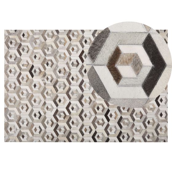 Gulvtæppe TAVAK Beige 140 x 200 cm Ægte læder