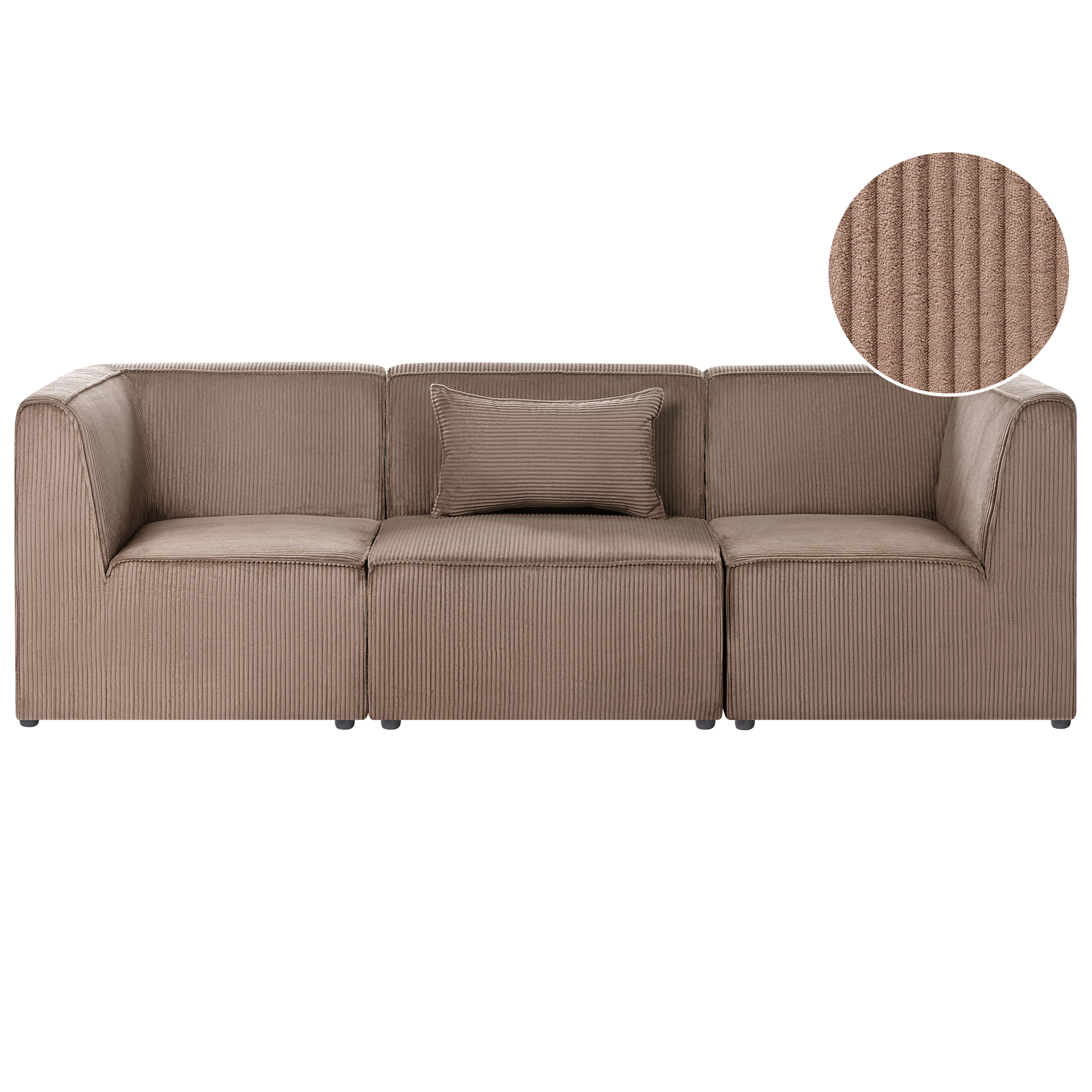 Modulsofa 3 personers LEMVIG Fløjl Mørk beige
