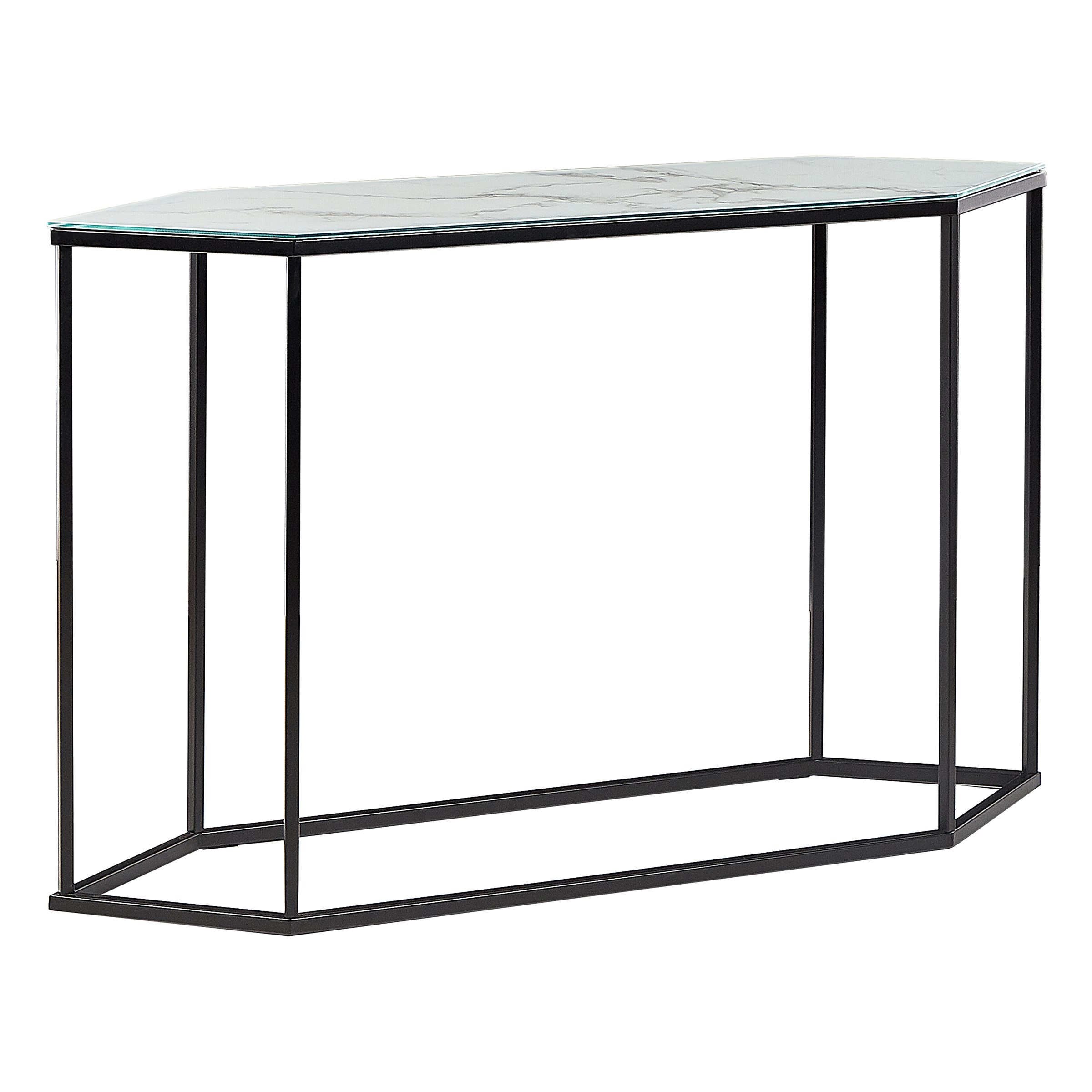 Konsolbord PERRIN Hærdet glas Marmor/sort