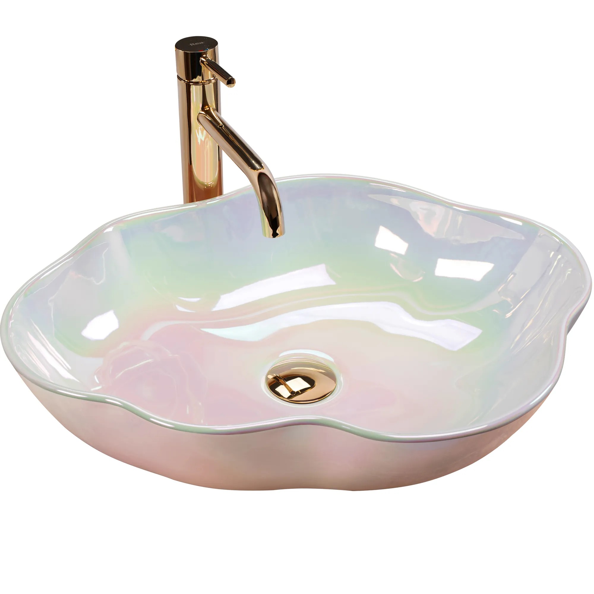 REA bordmonteret håndvask PEARL AKOYA Lyserød, 50,5x38x13,5cm