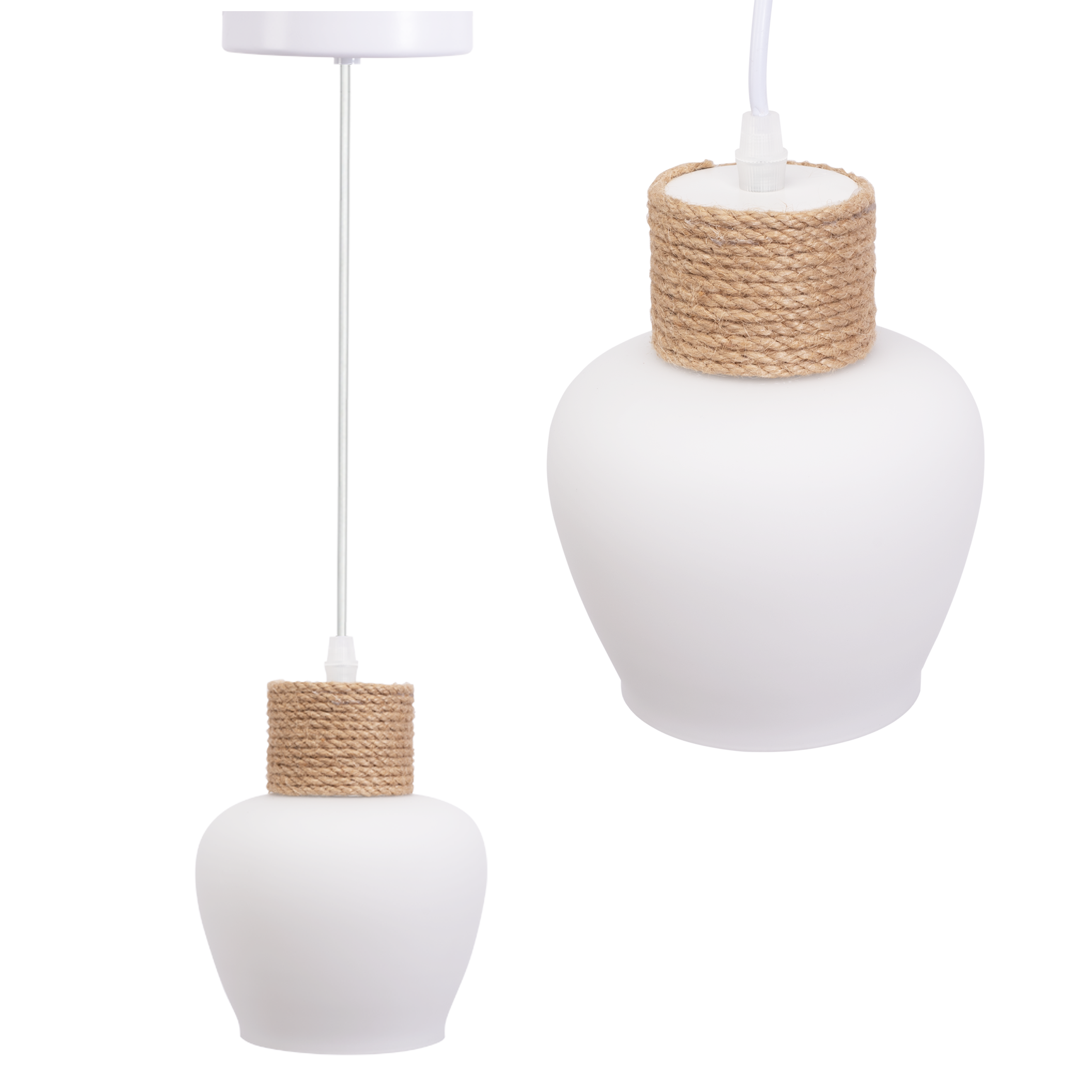TOOLIGHT hængende loftlampe APP1591-1CP BOHO Hvid/Beige 14x14x17cm