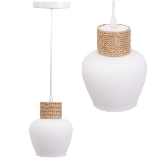 TOOLIGHT hængende loftlampe APP1591-1CP BOHO Hvid/Beige 14x14x17cm