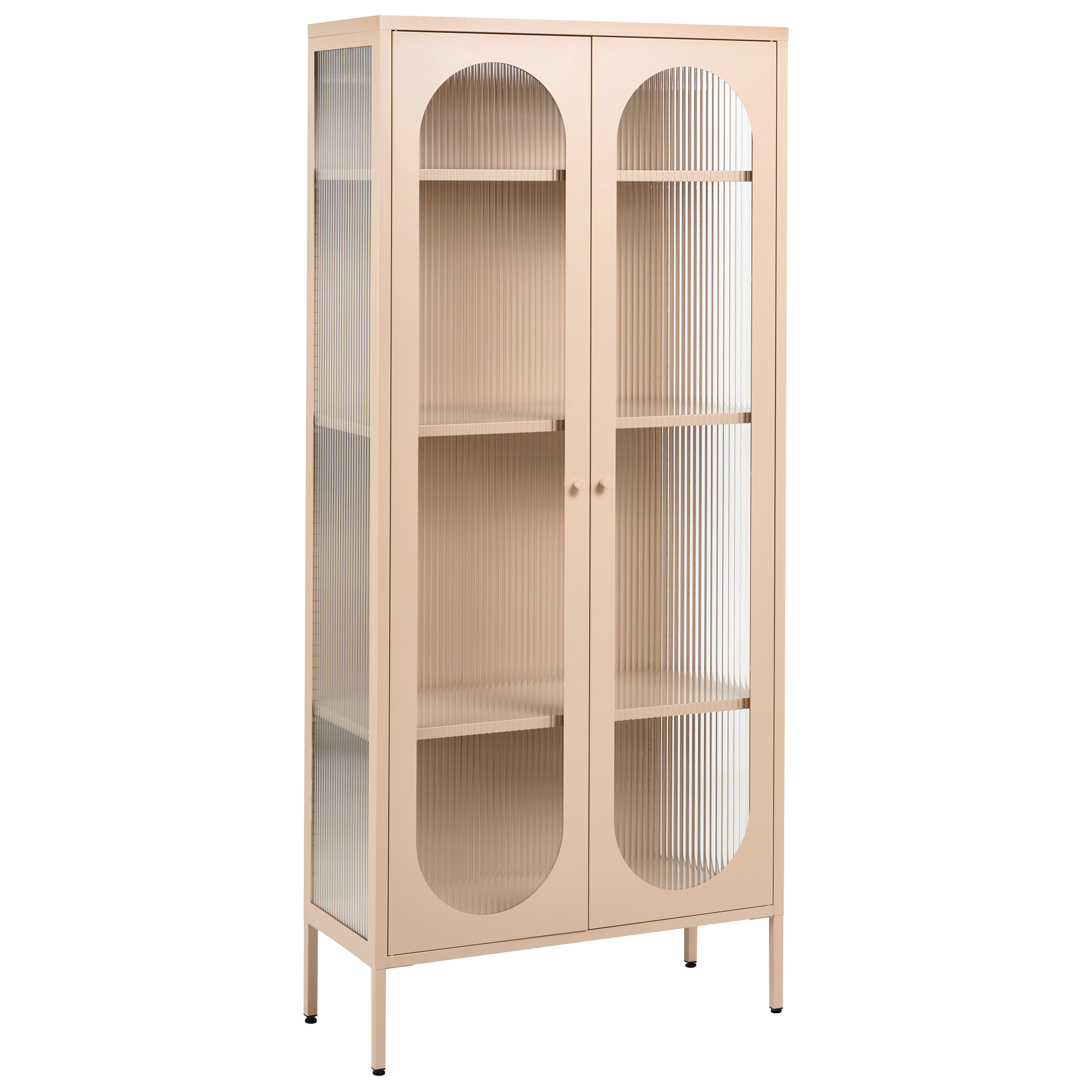 Glas vitrineskab FOXTON 80 cm Metal Beige