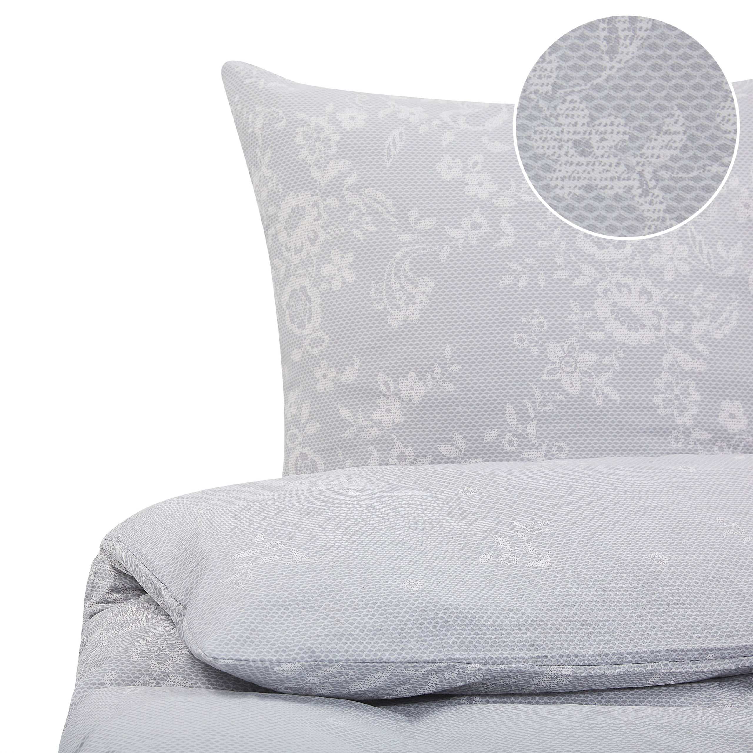 Sengetøj MORNINGSIDE 220 x 240 cm Bomulds-satin Grå