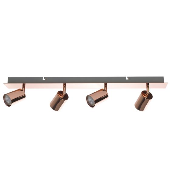 4 lys-spotlight TIGRIS Justerbar Metal Kobber