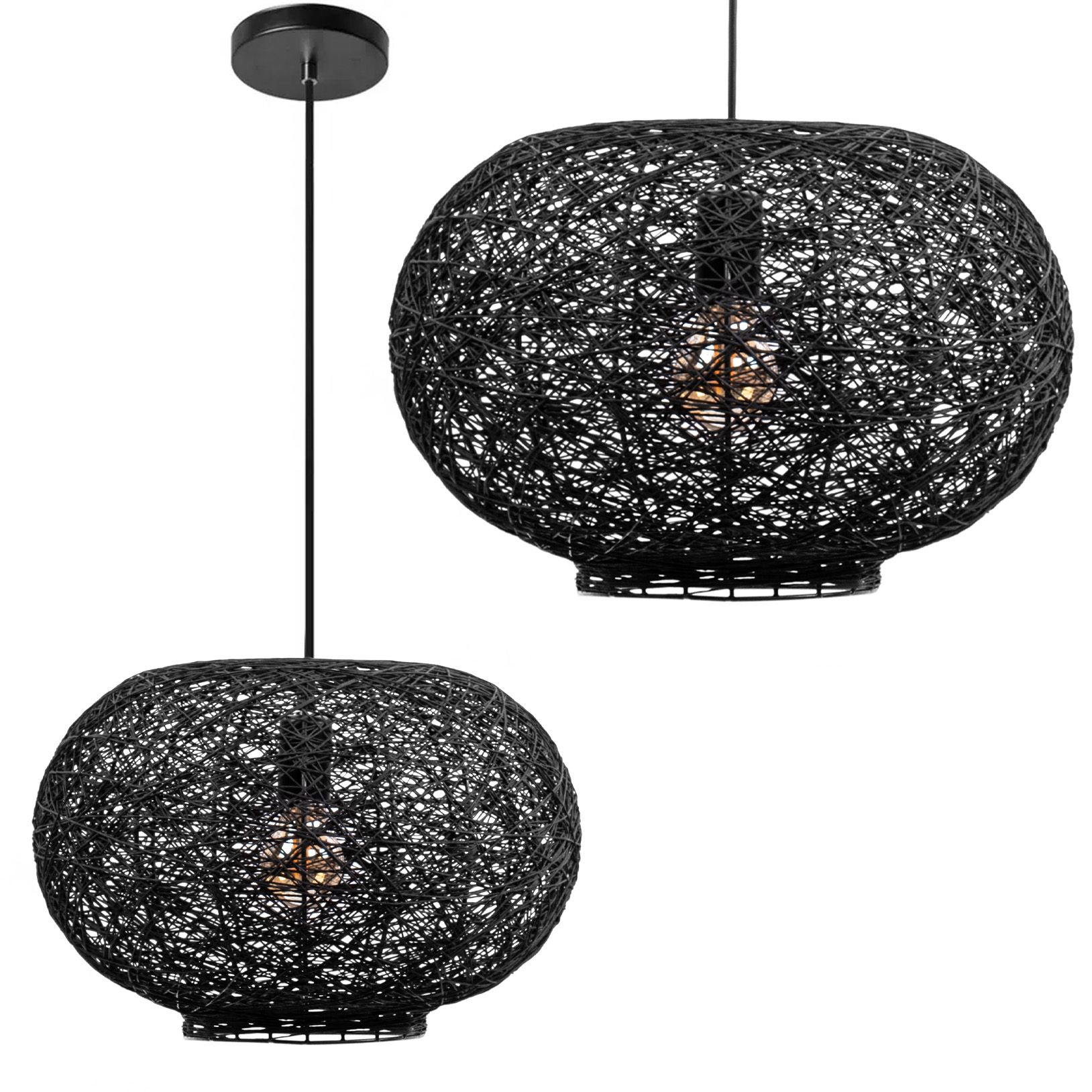TOOLIGHT hængende loftlampe APP1321-1CP Sort 40x40x25cm