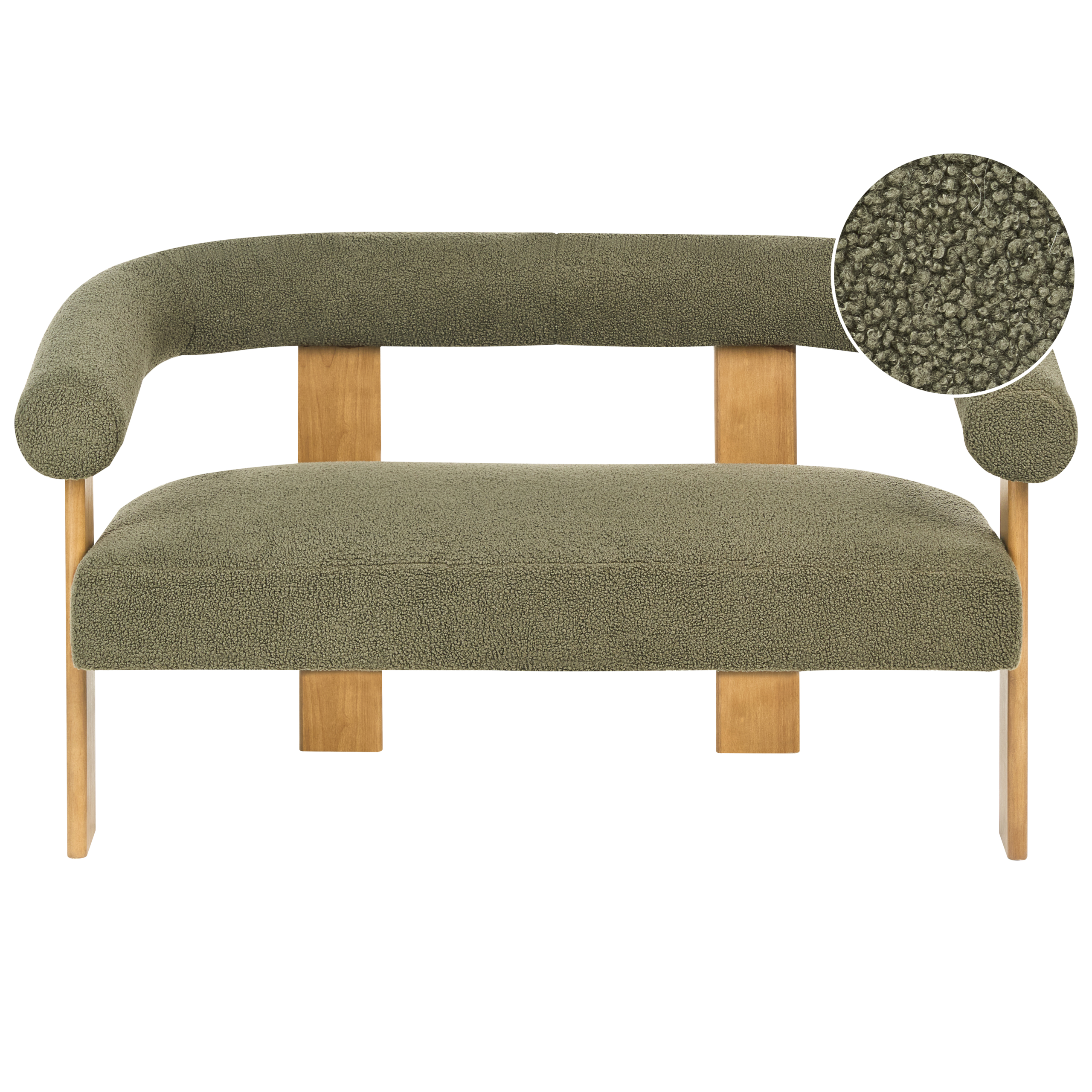 Sofa 2 personers ILBRO Boucle Grøn/ Lysebrun