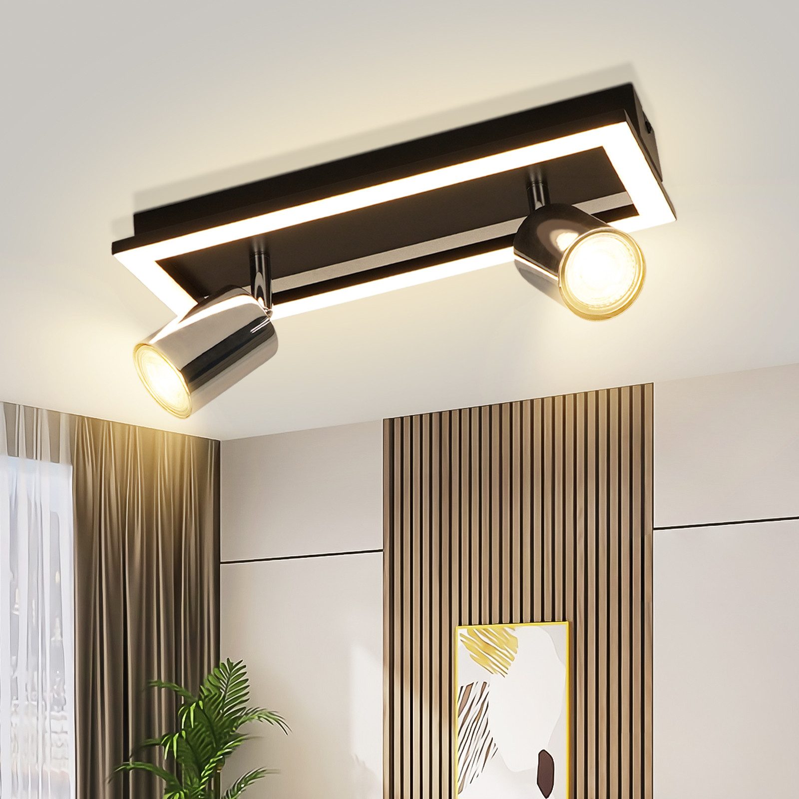 NETTLIFE 2-flammet GU10 moderne varm hvid justerbar LED loftspotlight 12W