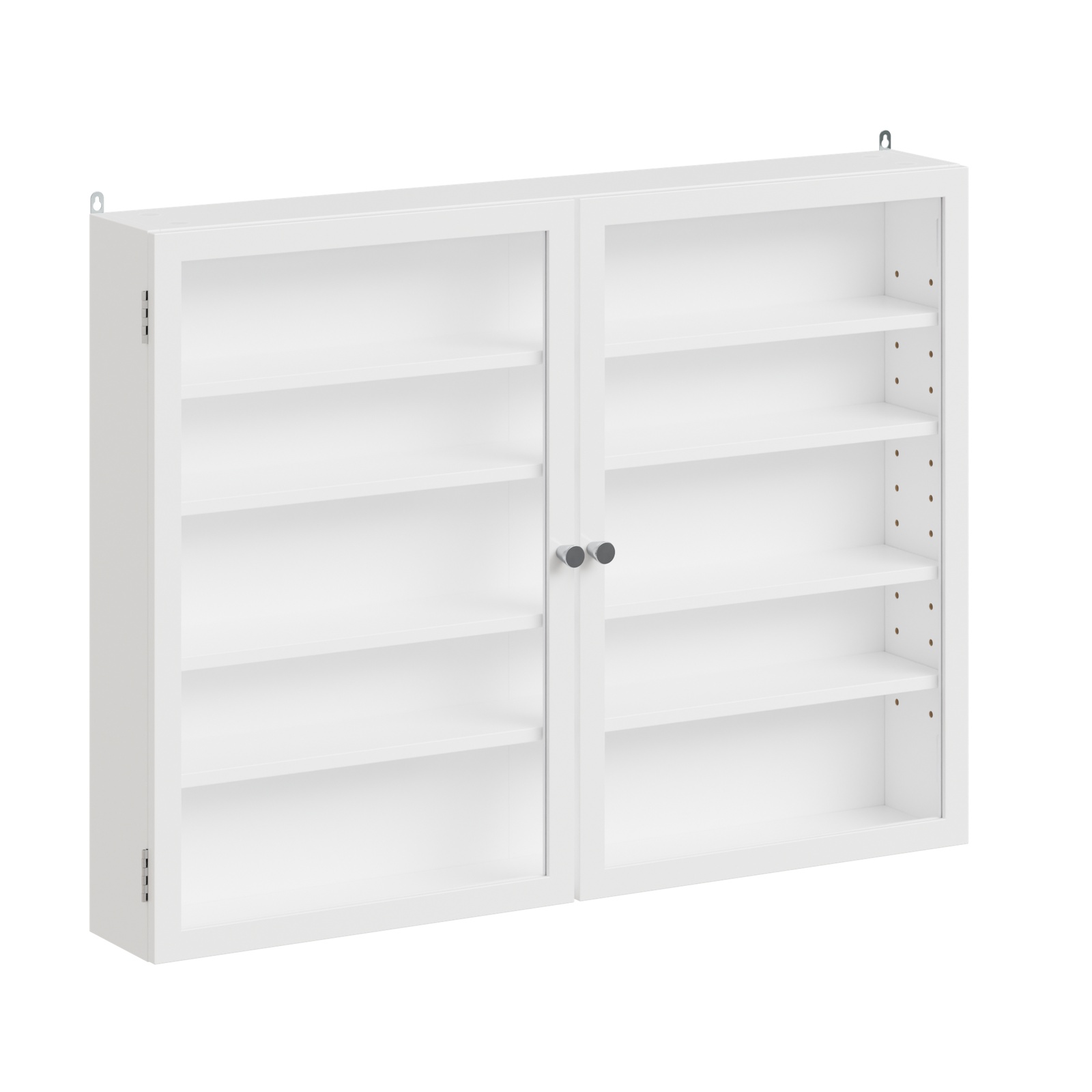 Vægskab med glasruder hvid 80.0x60.0x12.2 cm FSB113-W