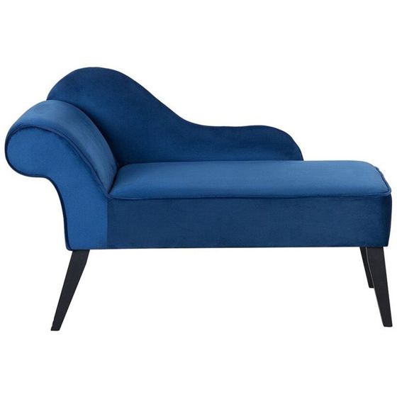 Venstrevendt chaiselong BIARRITZ Velour Navy Blå