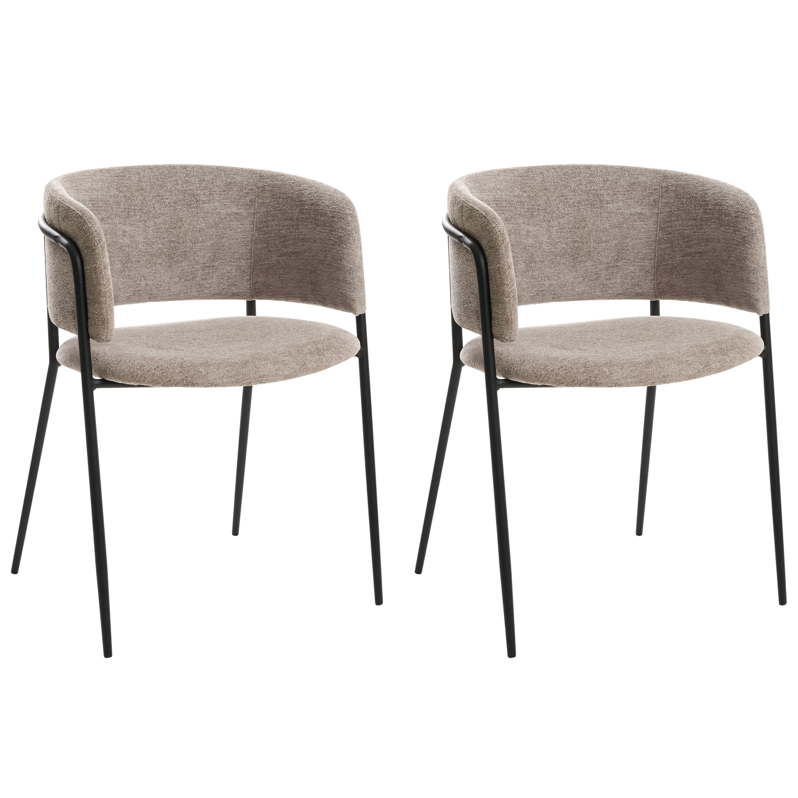 Sæt med 2 spisebordsstole SPRINGER Chenille Brungrå