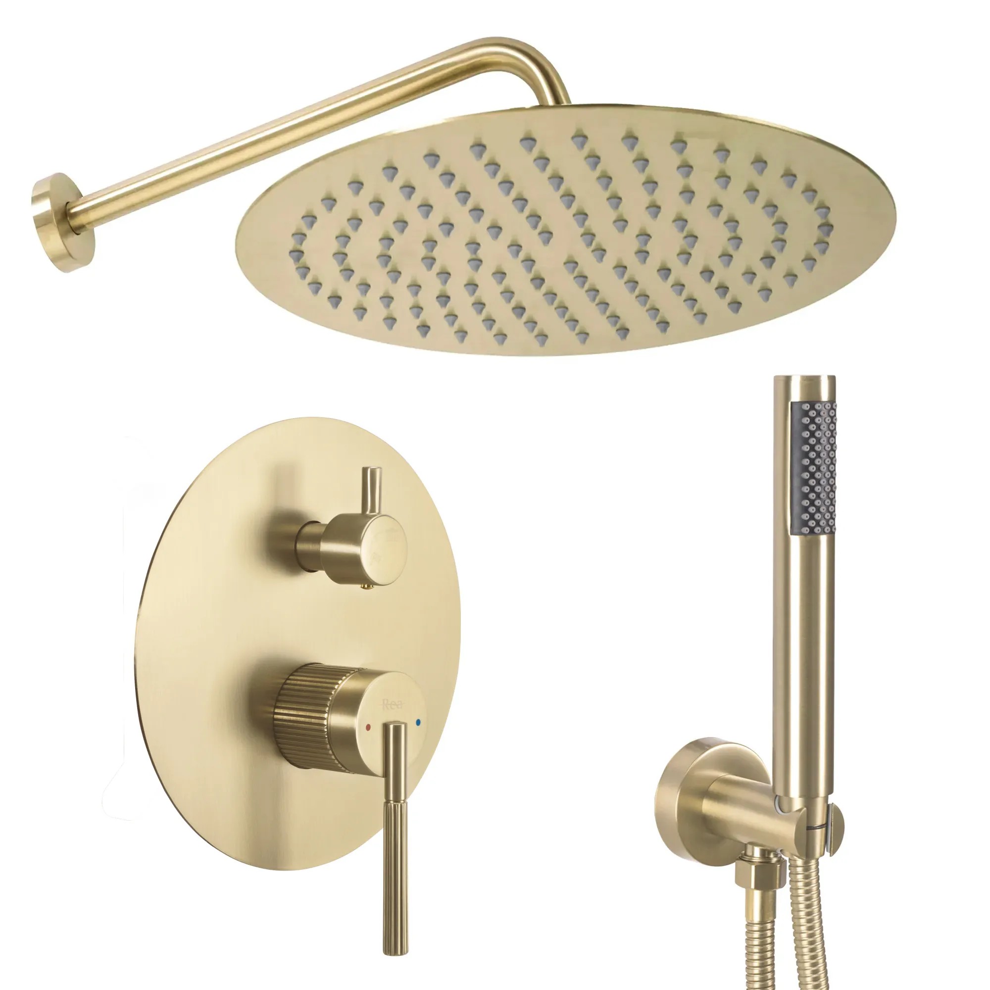 REA indbygget brusesæt JS-622711BG ARGON Børstet guld, 40x25x20cm