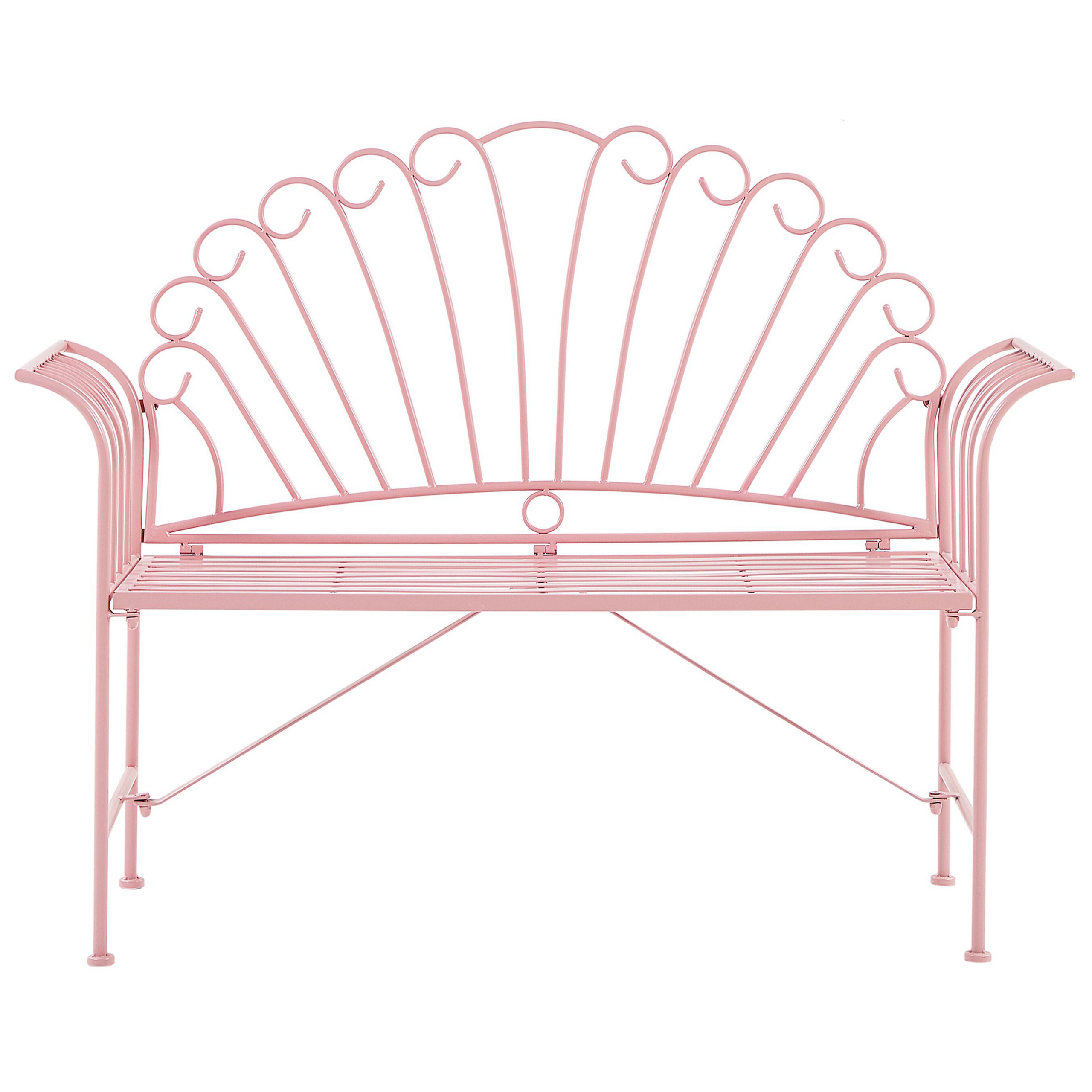 Havebænk CAVINIA 125 cm Metal Lyserød
