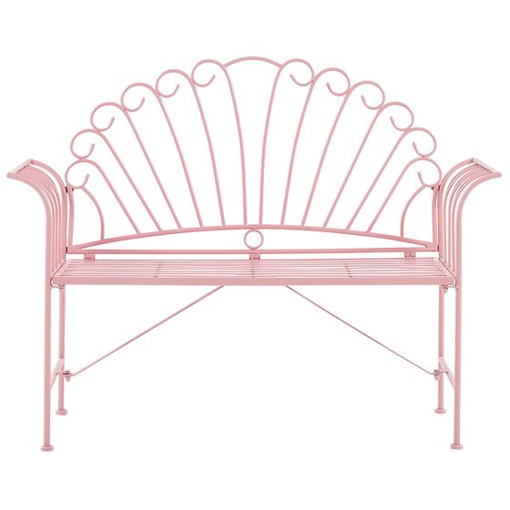Havebænk CAVINIA 125 cm Metal Lyserød