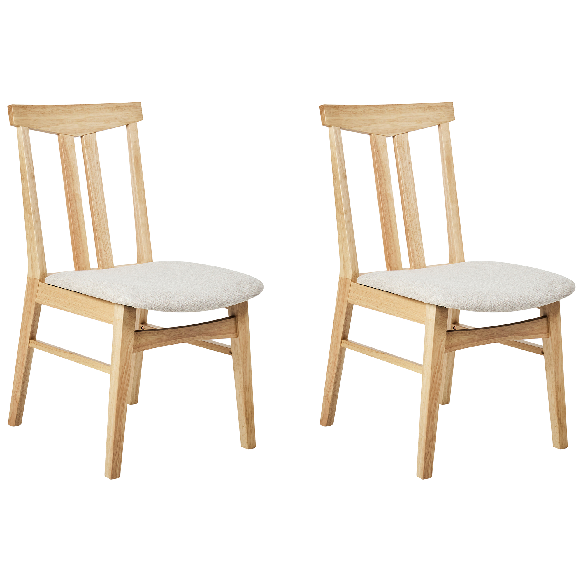 Sæt med 2 spisebordsstole AVALON Træ Lys Beige
