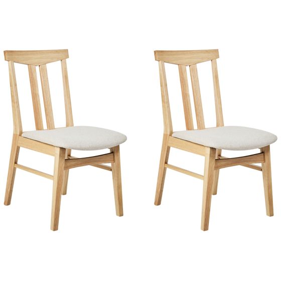Sæt med 2 spisebordsstole AVALON Træ Lys Beige
