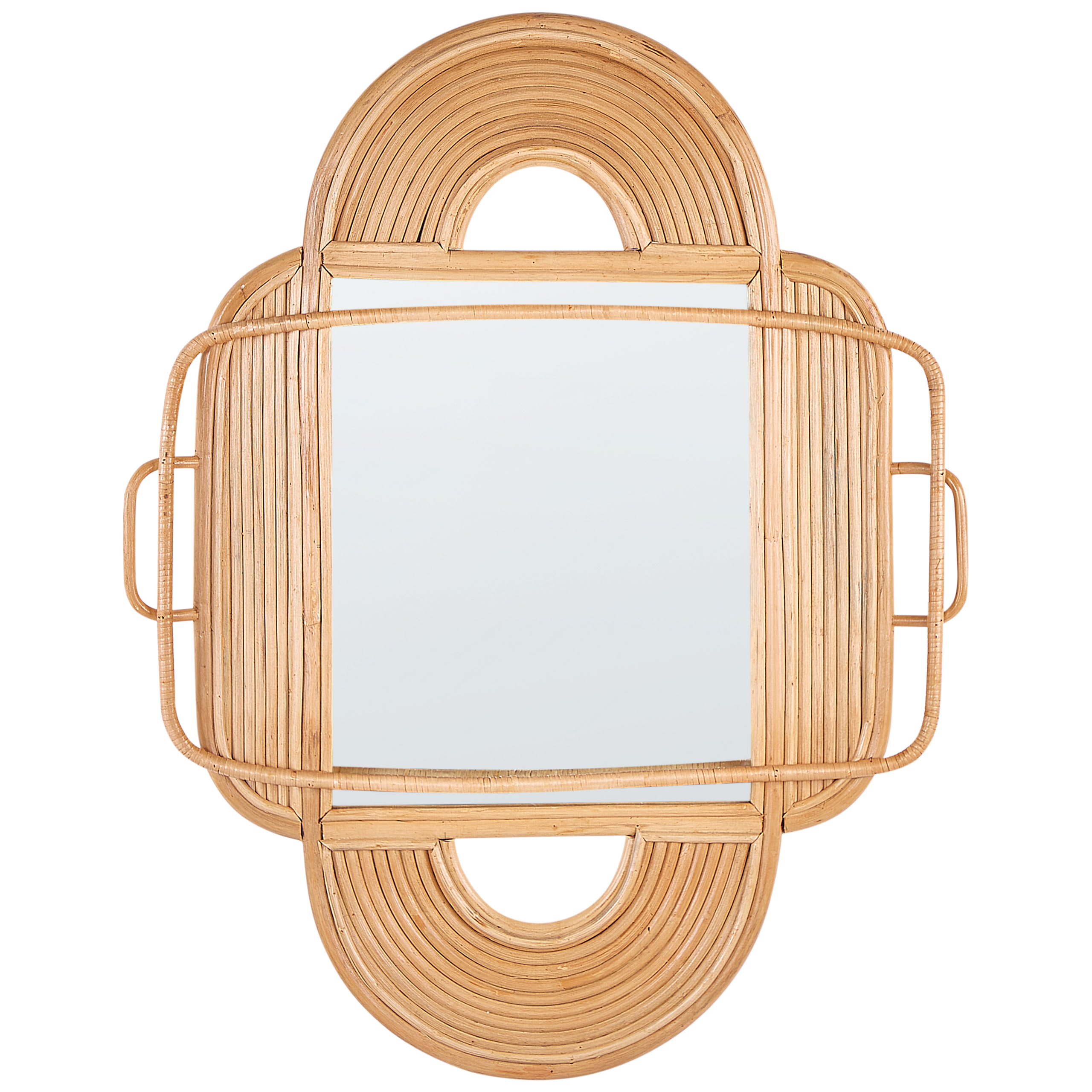 Vægspejl ALCORN 70 cm 90 cm Rattan Naturlig
